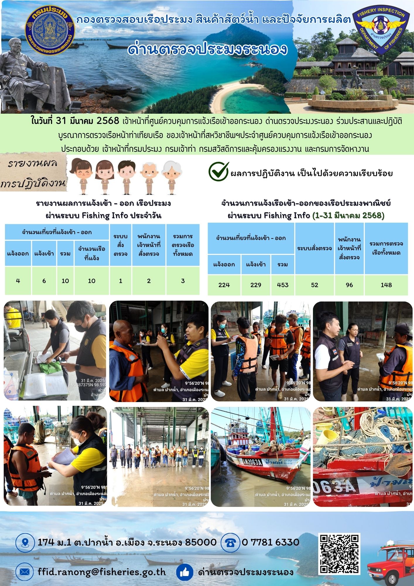 ตรวจสอบเรือประมงพาณิชย์ ณ ท่าเทียบเรือประมง..คลิก