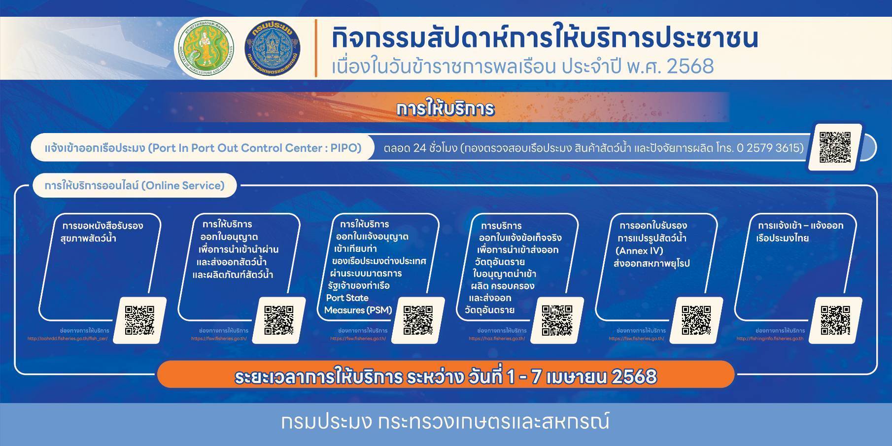 ขออนุญาตประชาสัมพันธ์สัปดาห์การใช้บริการประชาชน ประจำปี 2568..คลิก