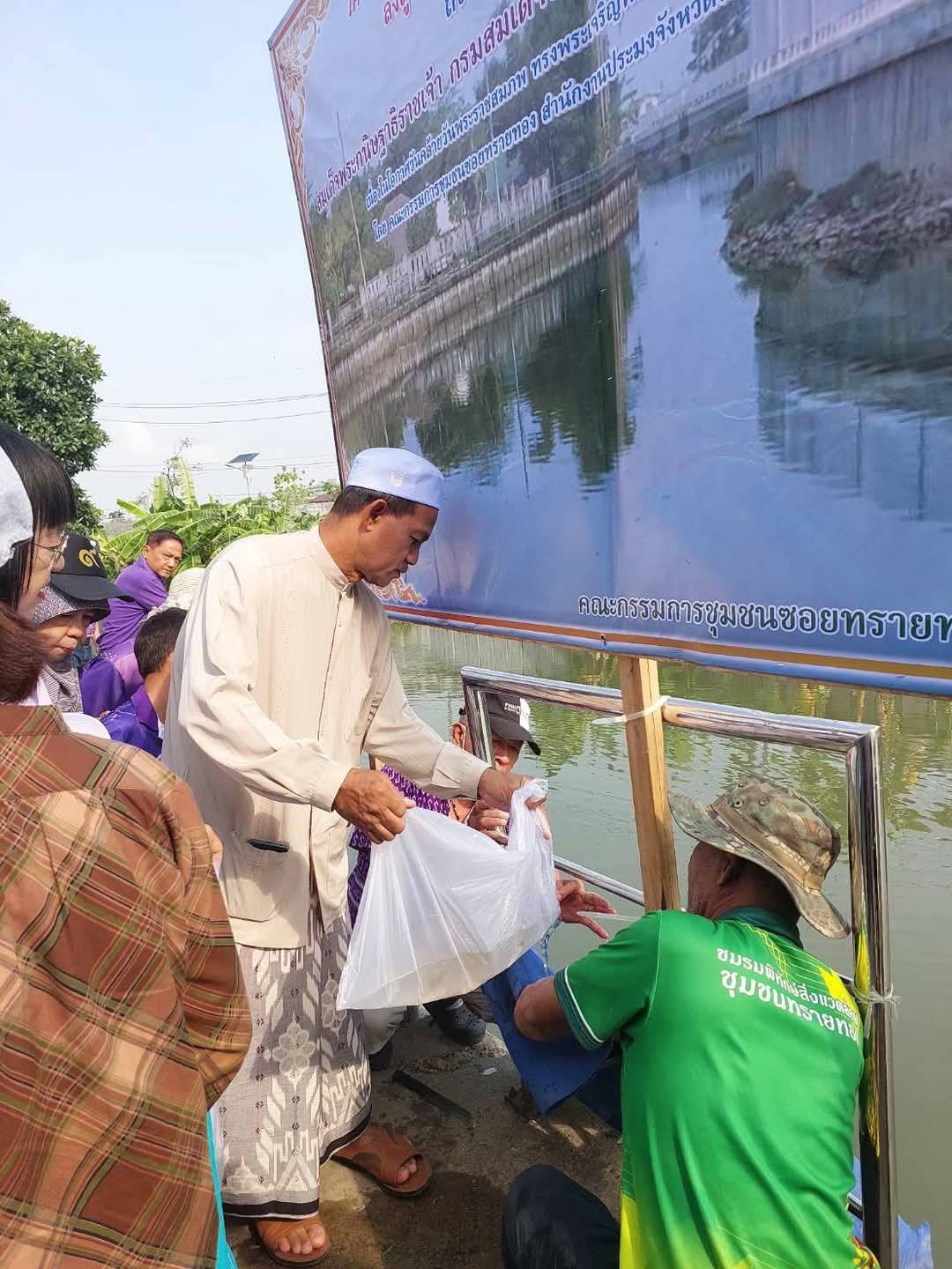 (อ.เมืองนนทบุรี) ปล่อยพันธุ์ปลาตะเพียน ณ คลองบางตลาด