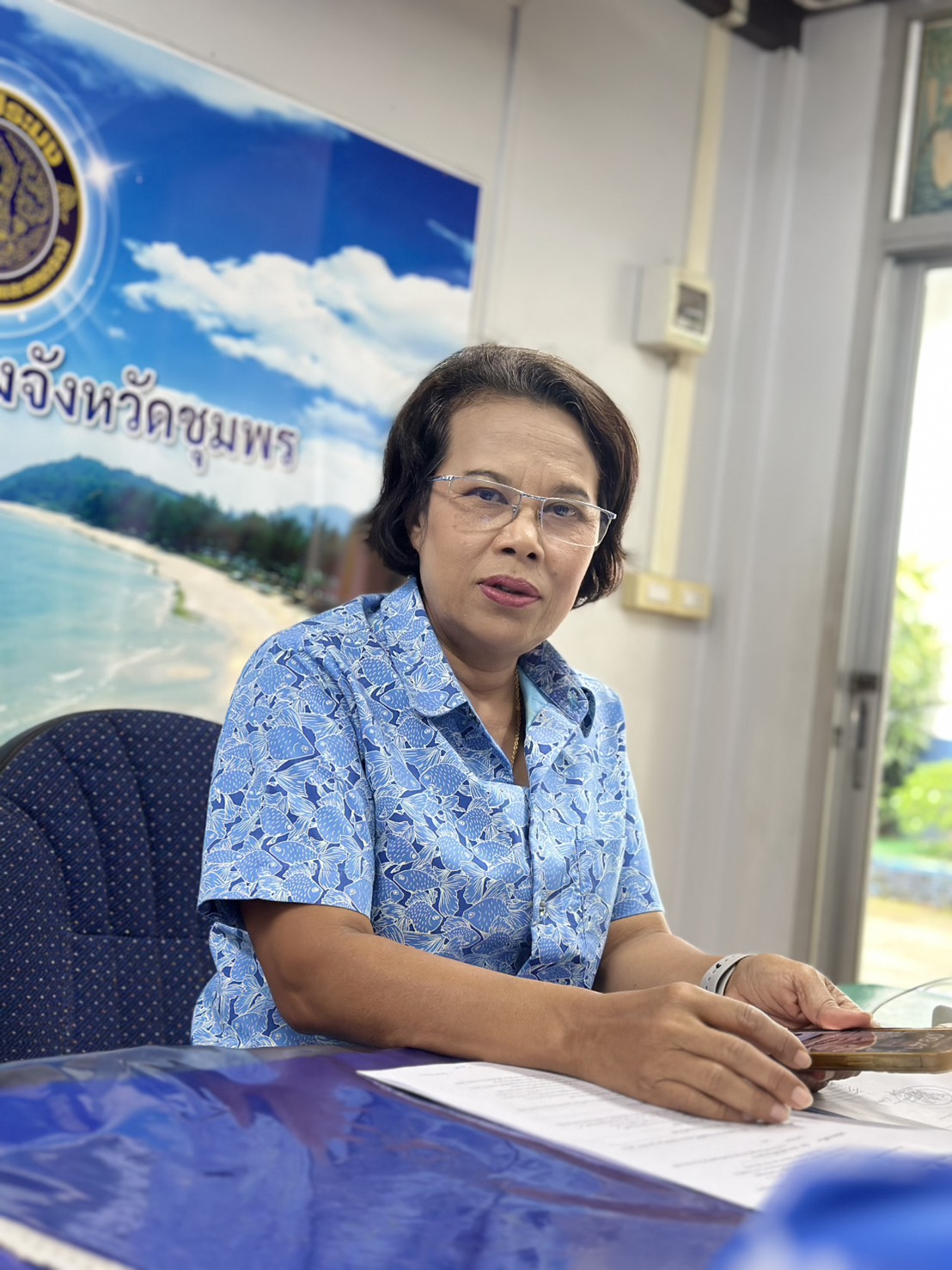 ประชุมข้าราชการ พนักงานราชการ พนักงานจ้างเหมา สังกัดสำนักงานประมงจังหวัดชุมพร ประจำเดือนมีนาคม 2568