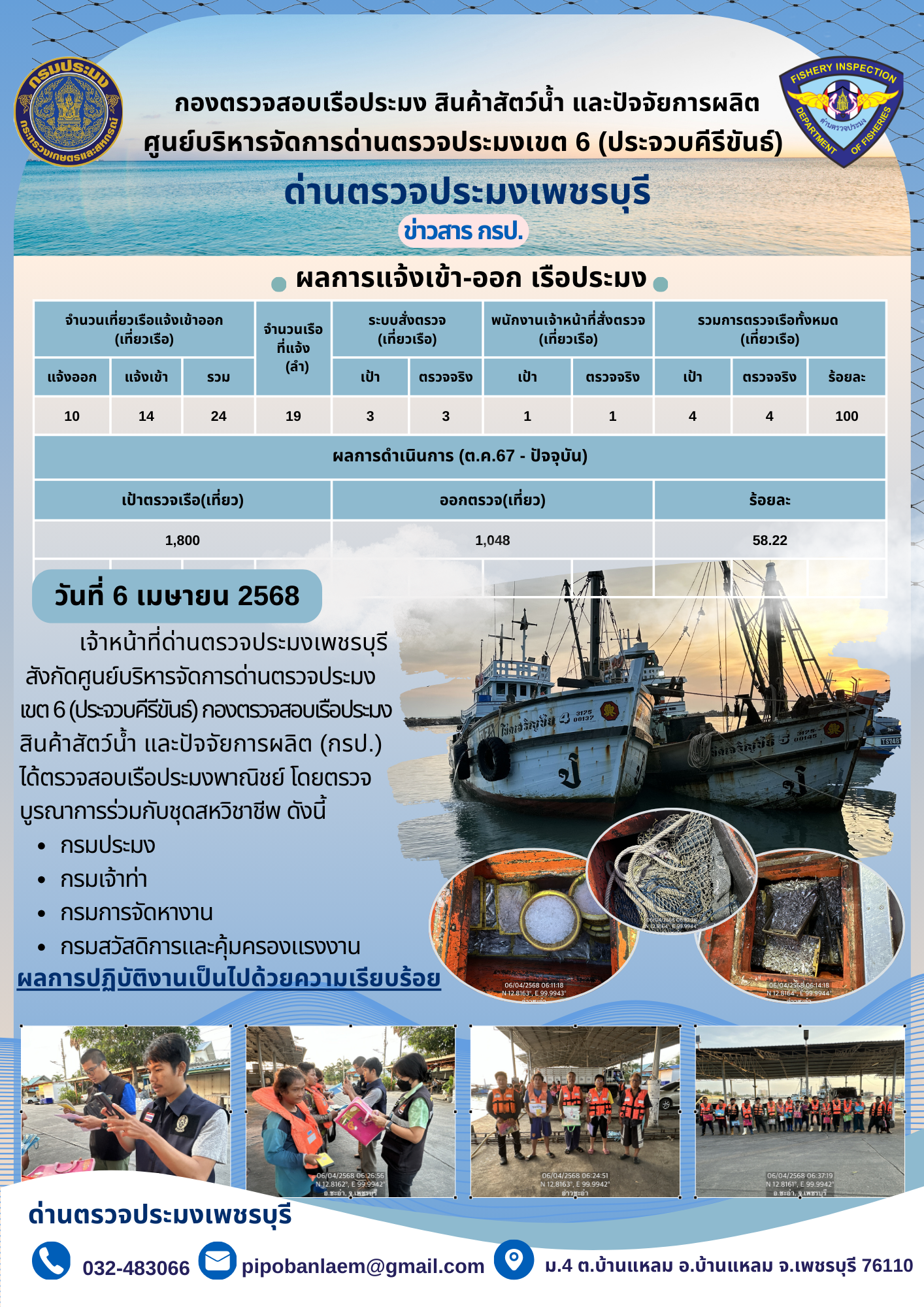 ข่าวประชาสัมพันธ์ ด่านตรวจประมงเพชรบุรี 