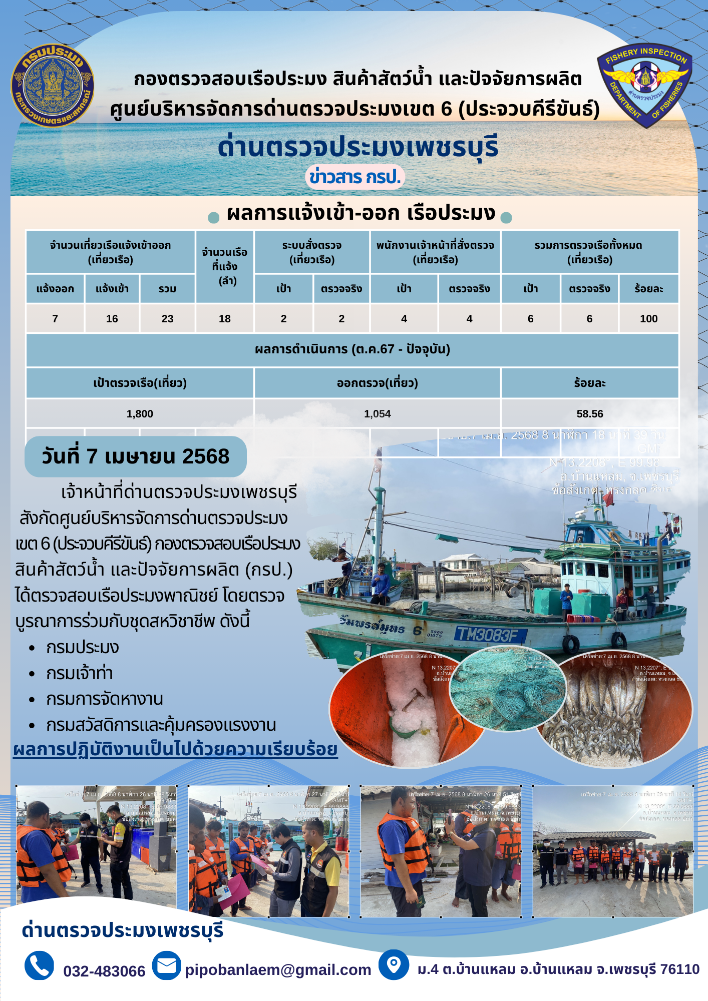 ข่าวประชาสัมพันธ์ ด่านตรวจประมงเพชรบุรี 