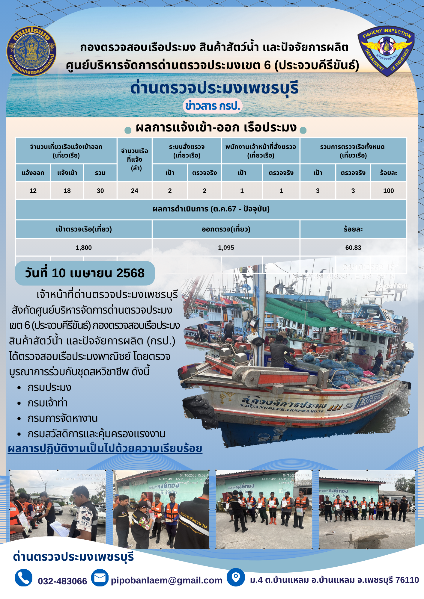 ข่าวประชาสัมพันธ์ ด่านตรวจประมงเพชรบุรี 