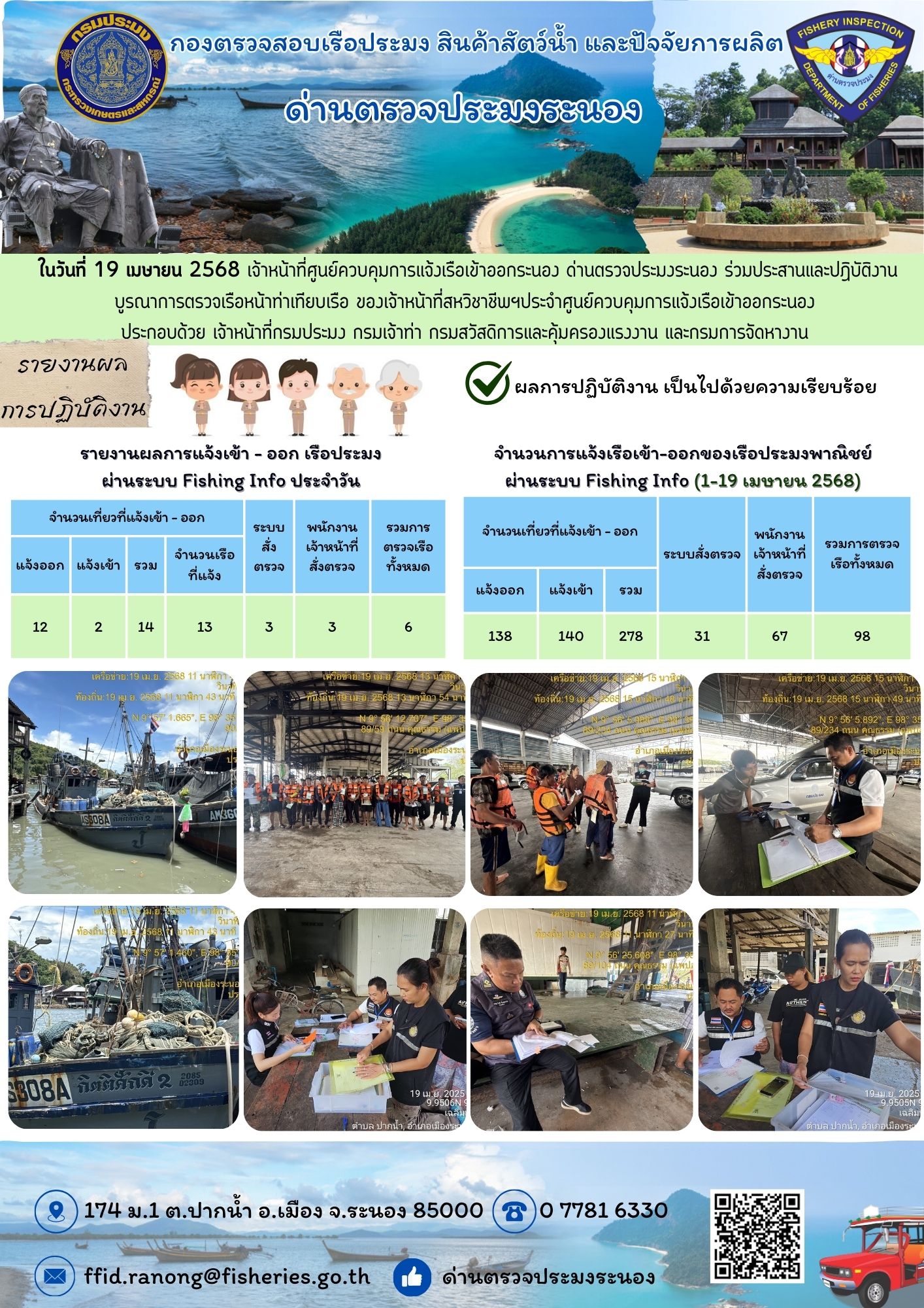ตรวจสอบเรือประมงพาณิชย์ ณ ท่าเทียบเรือประมง..คลิก