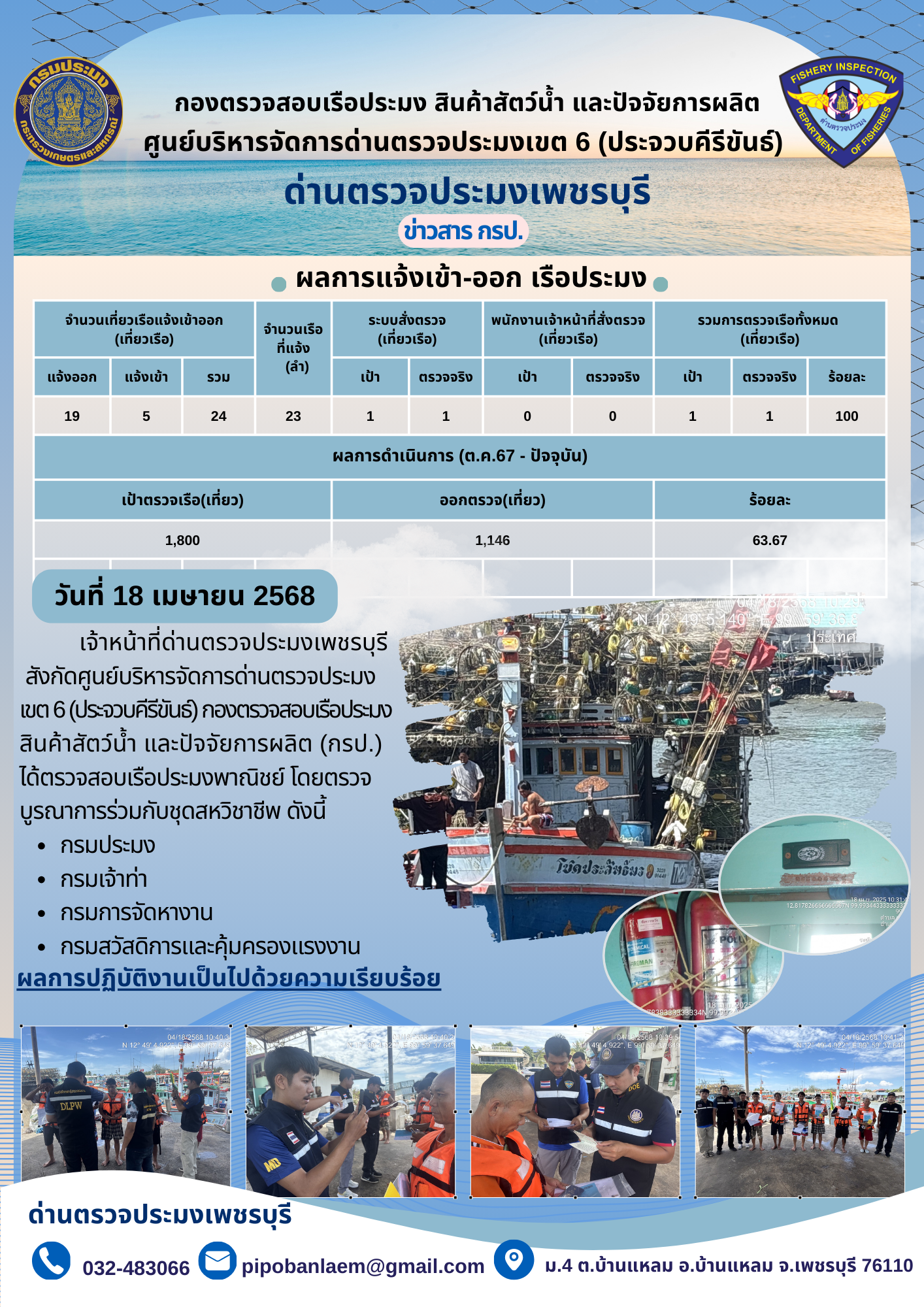 ข่าวประชาสัมพันธ์ ด่านตรวจประมงเพชรบุรี 