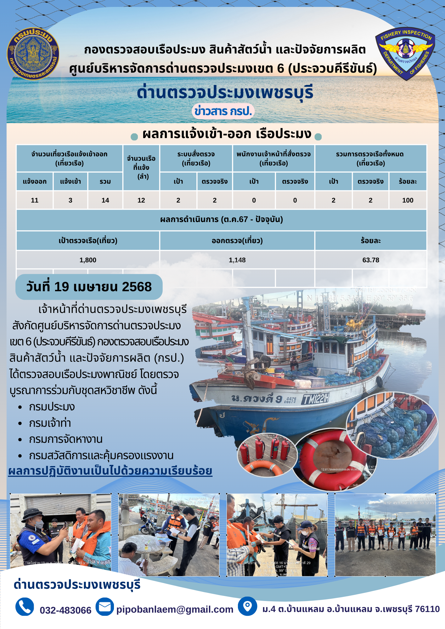 ข่าวประชาสัมพันธ์ ด่านตรวจประมงเพชรบุรี 