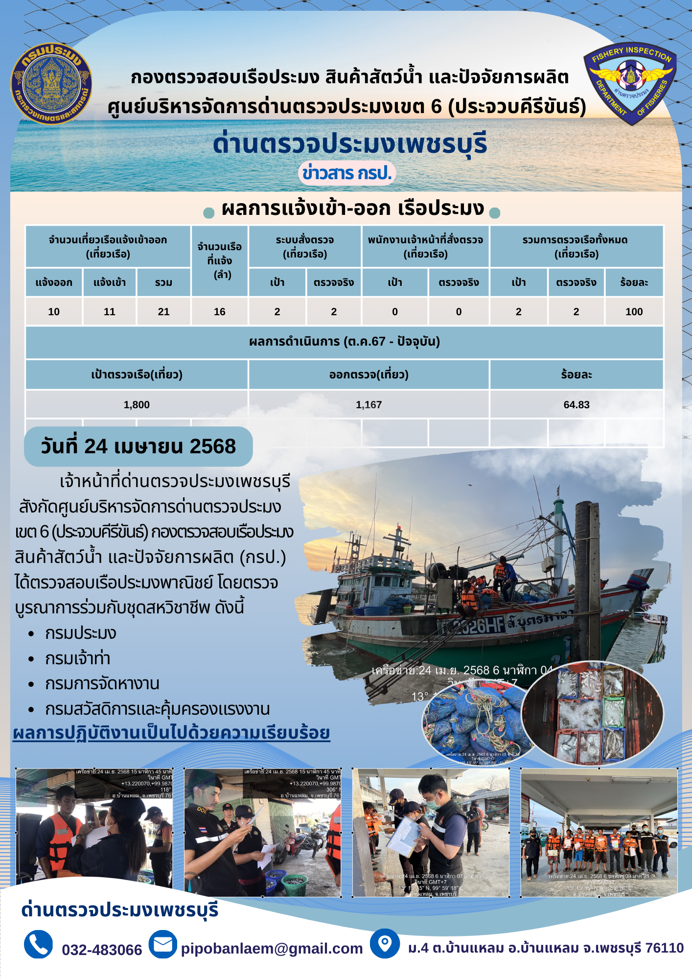 ข่าวประชาสัมพันธ์ ด่านตรวจประมงเพชรบุรี 