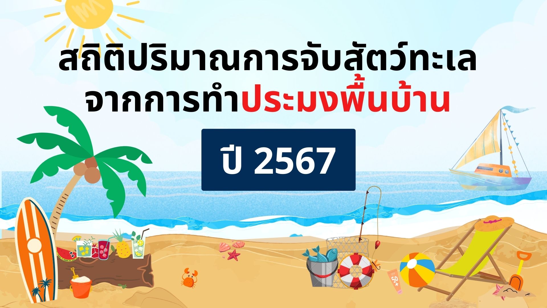  สถิติปริมาณการจับสัตว์ทะเลจากการทำประมงพื้นบ้าน ปี 2567