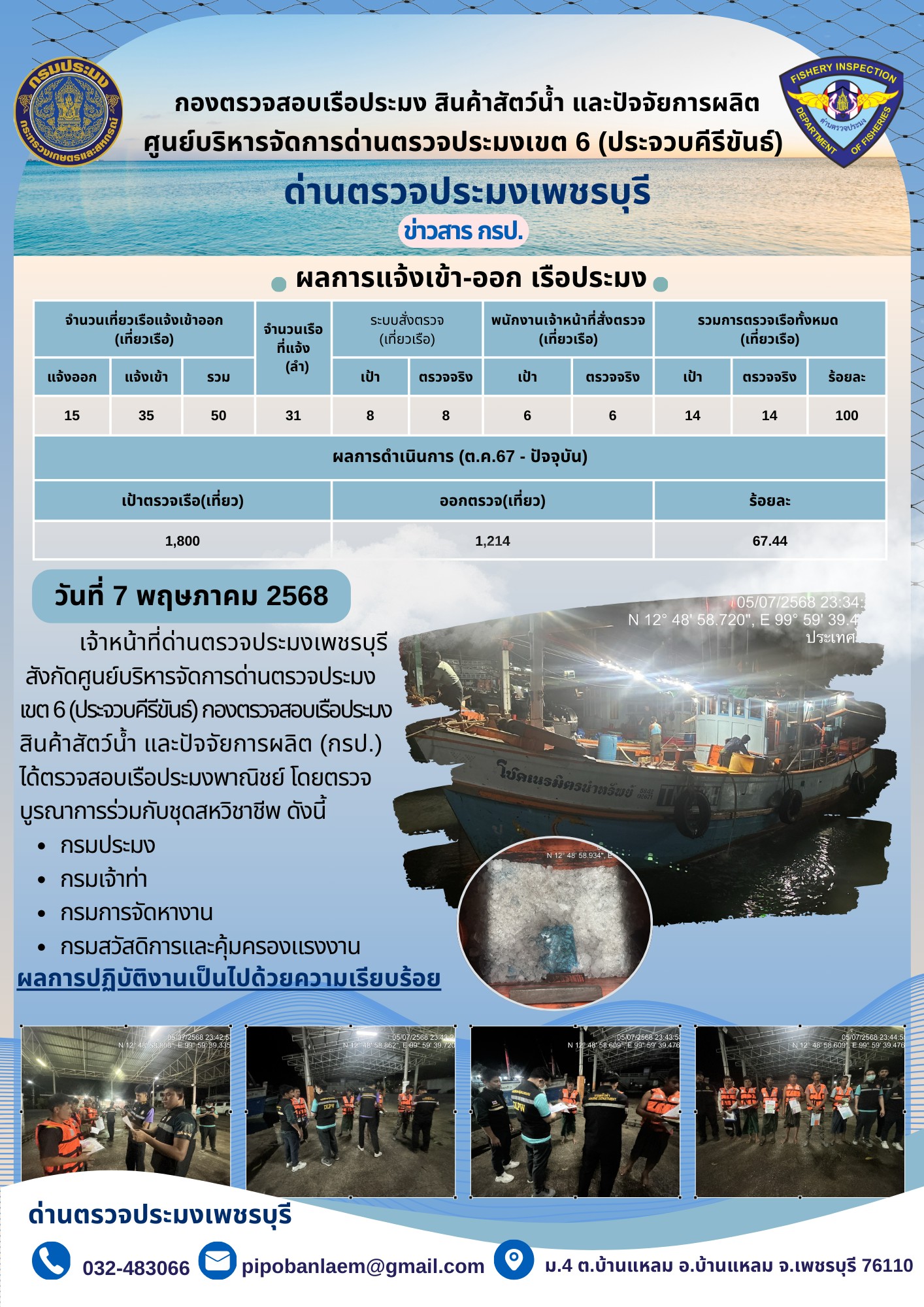 ข่าวประชาสัมพันธ์ ด่านตรวจประมงเพชรบุรี 