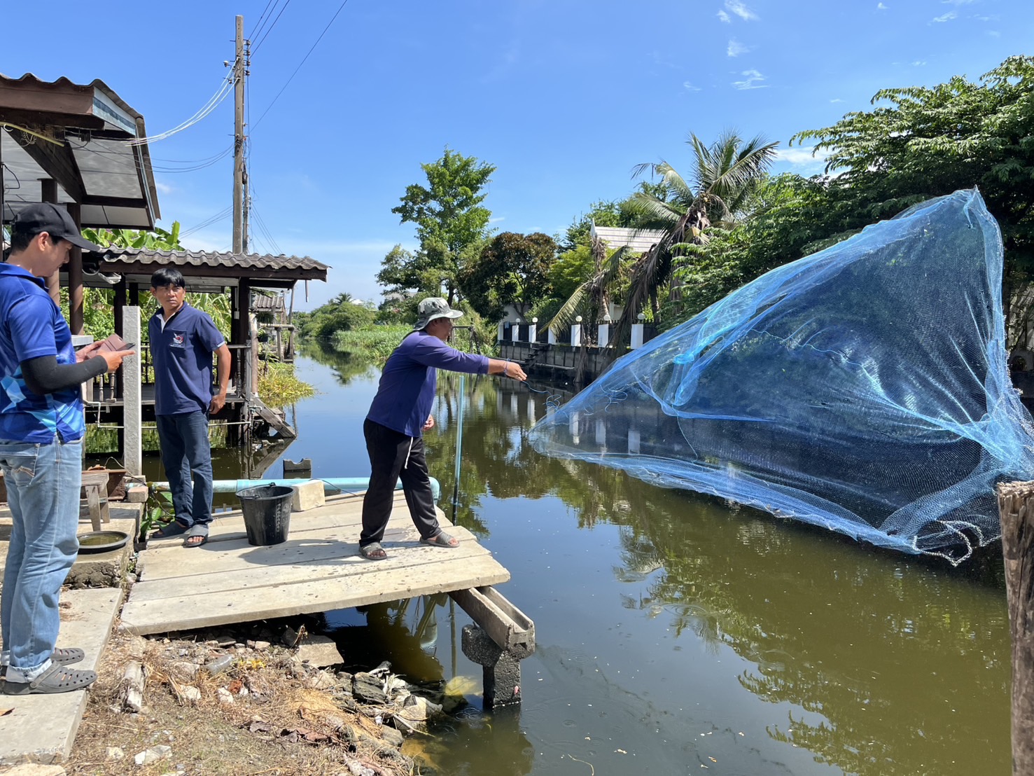 (อ.บางกรวย) การสำรวจปลาหมอคางดำ ตามแผนการแก้ไขปัญหาการแพร่ระบาดของปลาหมอคางดำจังหวัดนนทบุรี