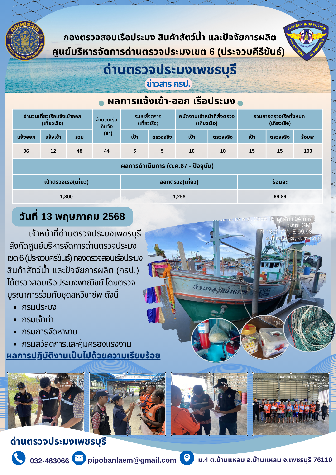 ข่าวประชาสัมพันธ์ ด่านตรวจประมงเพชรบุรี 