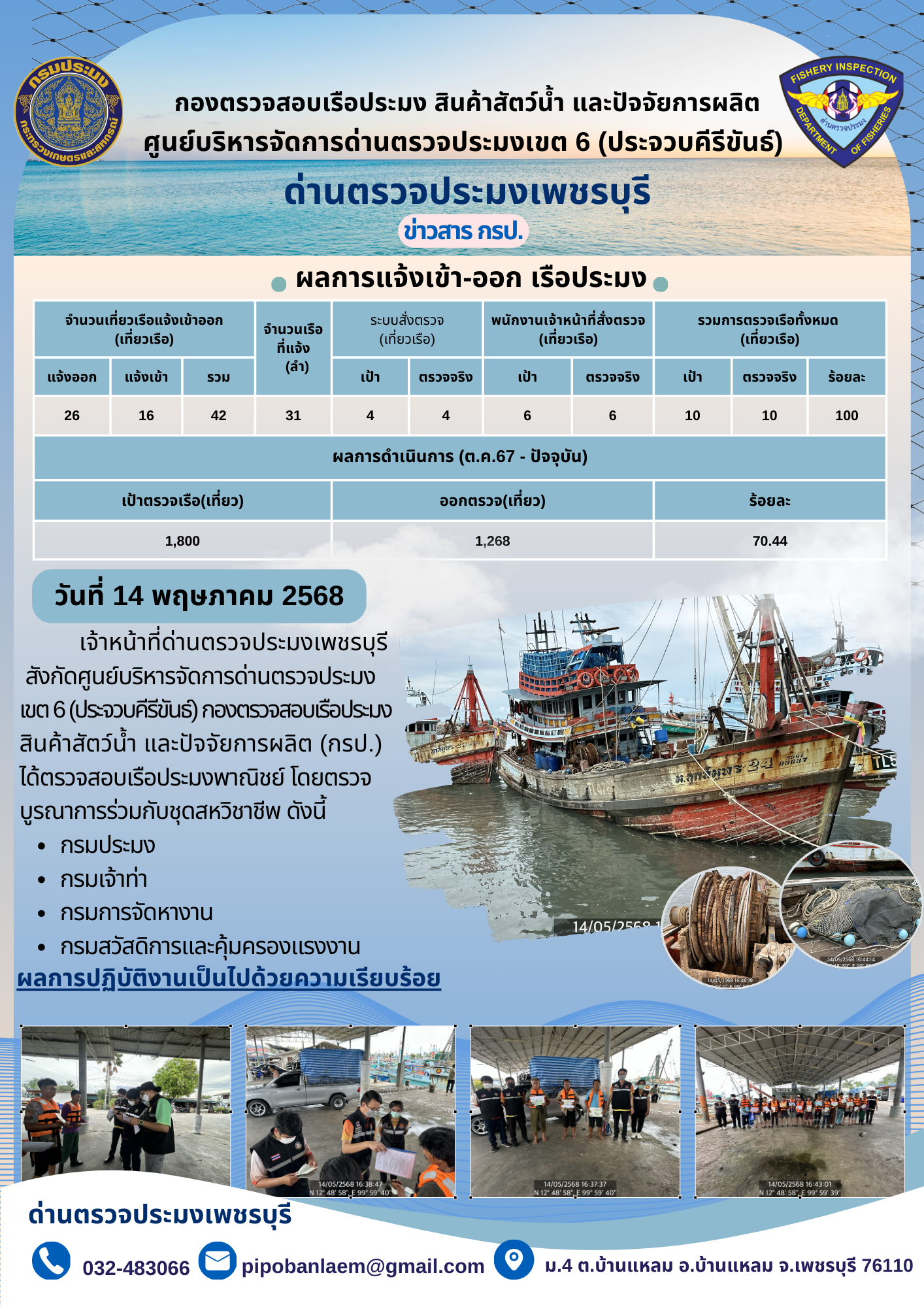 ข่าวประชาสัมพันธ์ ด่านตรวจประมงเพชรบุรี 