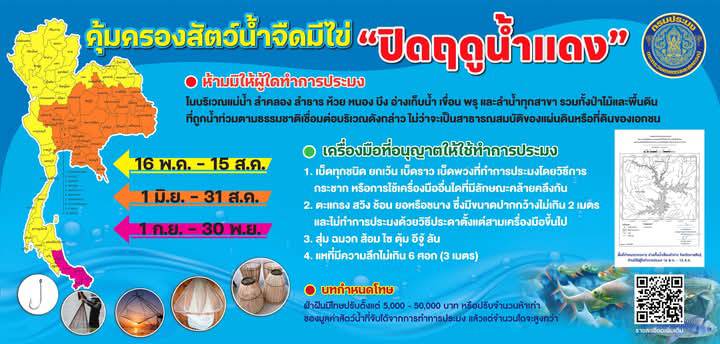 คุ้มครองสัตว์น้ำจืดฤดูมีไข่อนุรักษ์ไว้ใช้อย่างยั่งยืน..คลิก