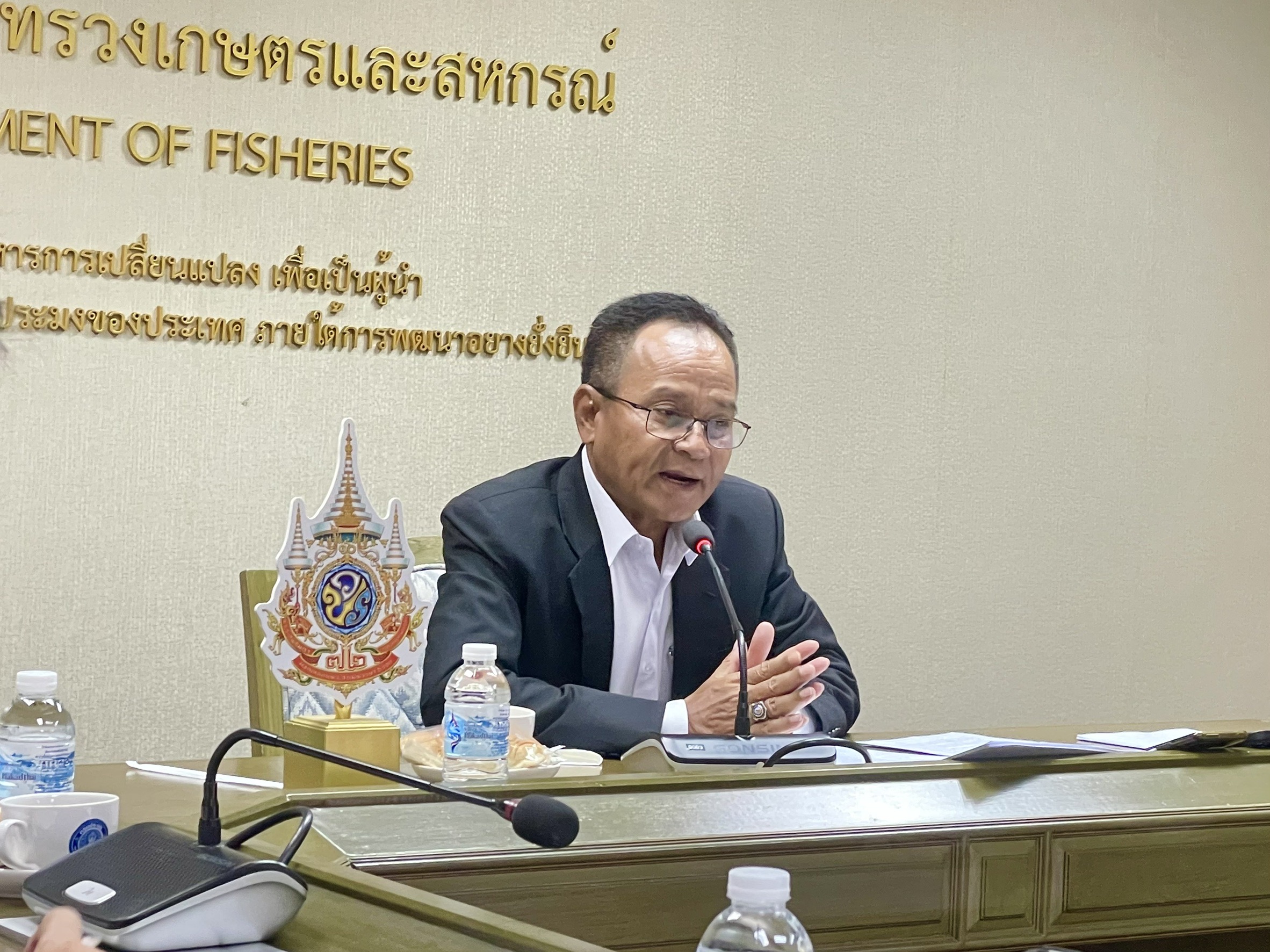 วันที่ 21 พฤษภาคม 2568 เวลา 13.30 น. นายศุภกิตติ์ ใสกระจ่าง เลขานุการกรม เป็นประธานในการประชุมคณะกรรมการกลั่นกรองตัวชี้วัดและผลการประเมินผลการปฏิบัติราชการของสำนักงานเลขานุการกรม กรมประมง ประจำปี 2568 รอบการประเมินที่ 2/2568 ครั้งที่ 1..คลิก