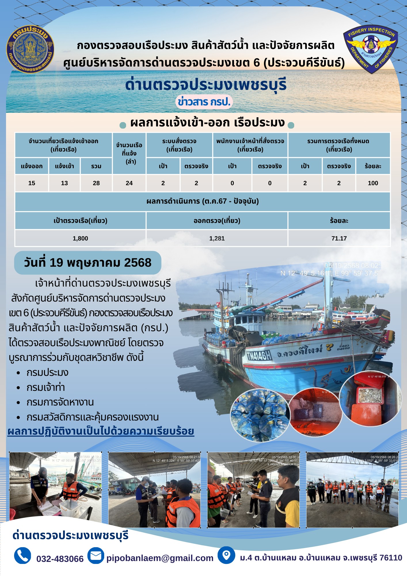 ข่าวประชาสัมพันธ์ ด่านตรวจประมงเพชรบุรี 