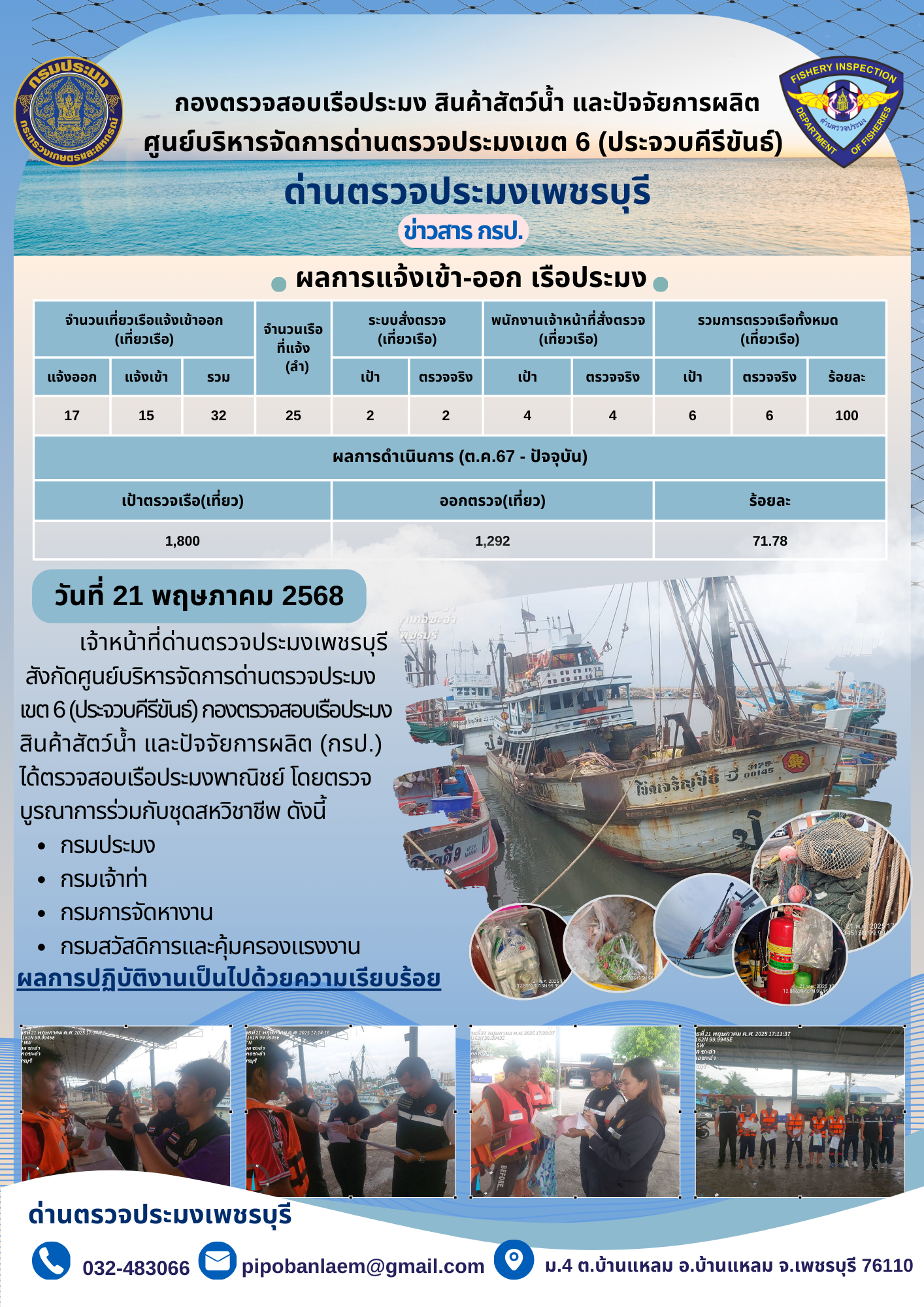 ข่าวประชาสัมพันธ์ ด่านตรวจประมงเพชรบุรี 