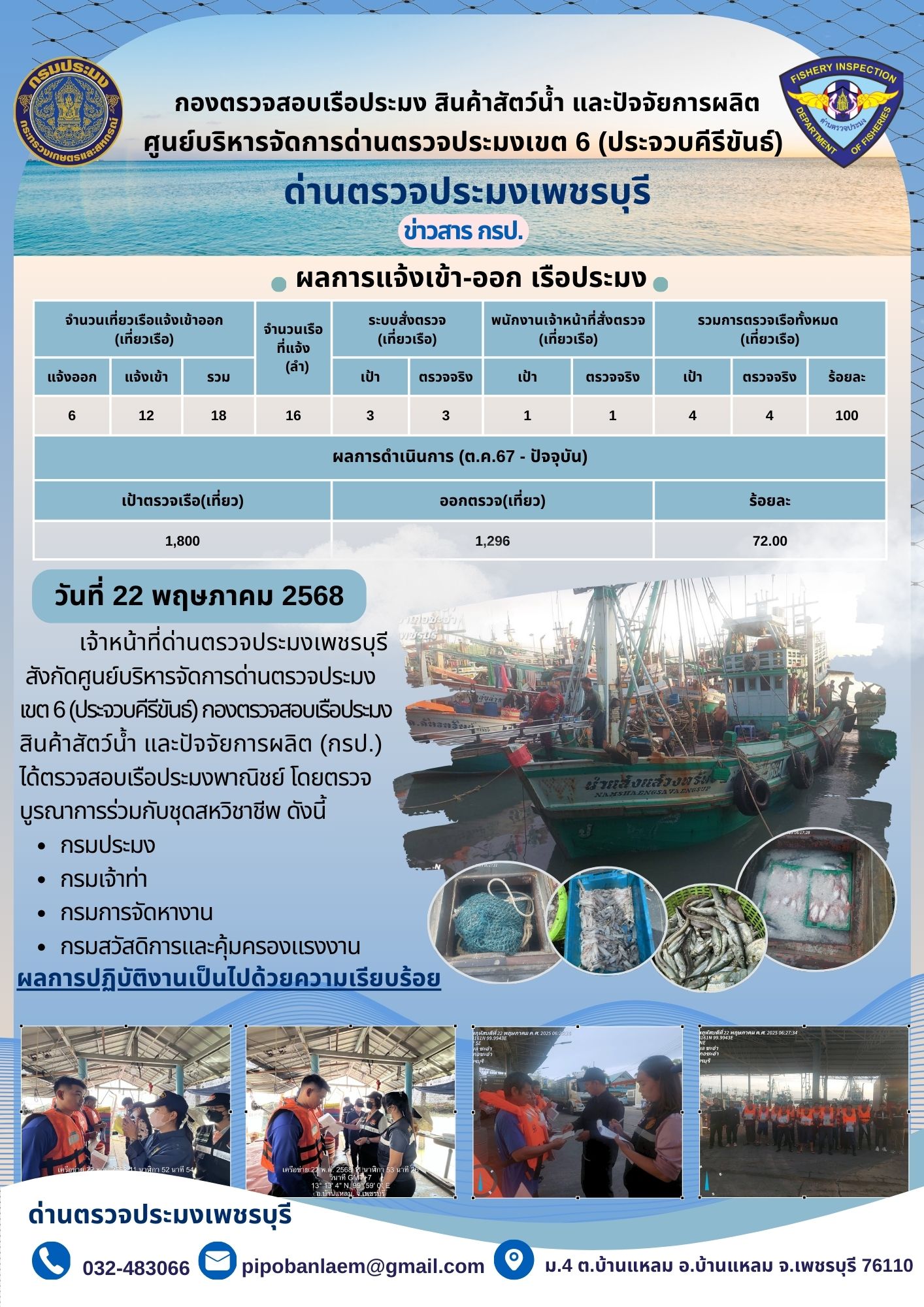 ข่าวประชาสัมพันธ์ ด่านตรวจประมงเพชรบุรี 