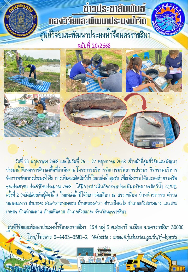ข่าวประชาสัมพันธ์ ฉบับที่ 20/2568..คลิก