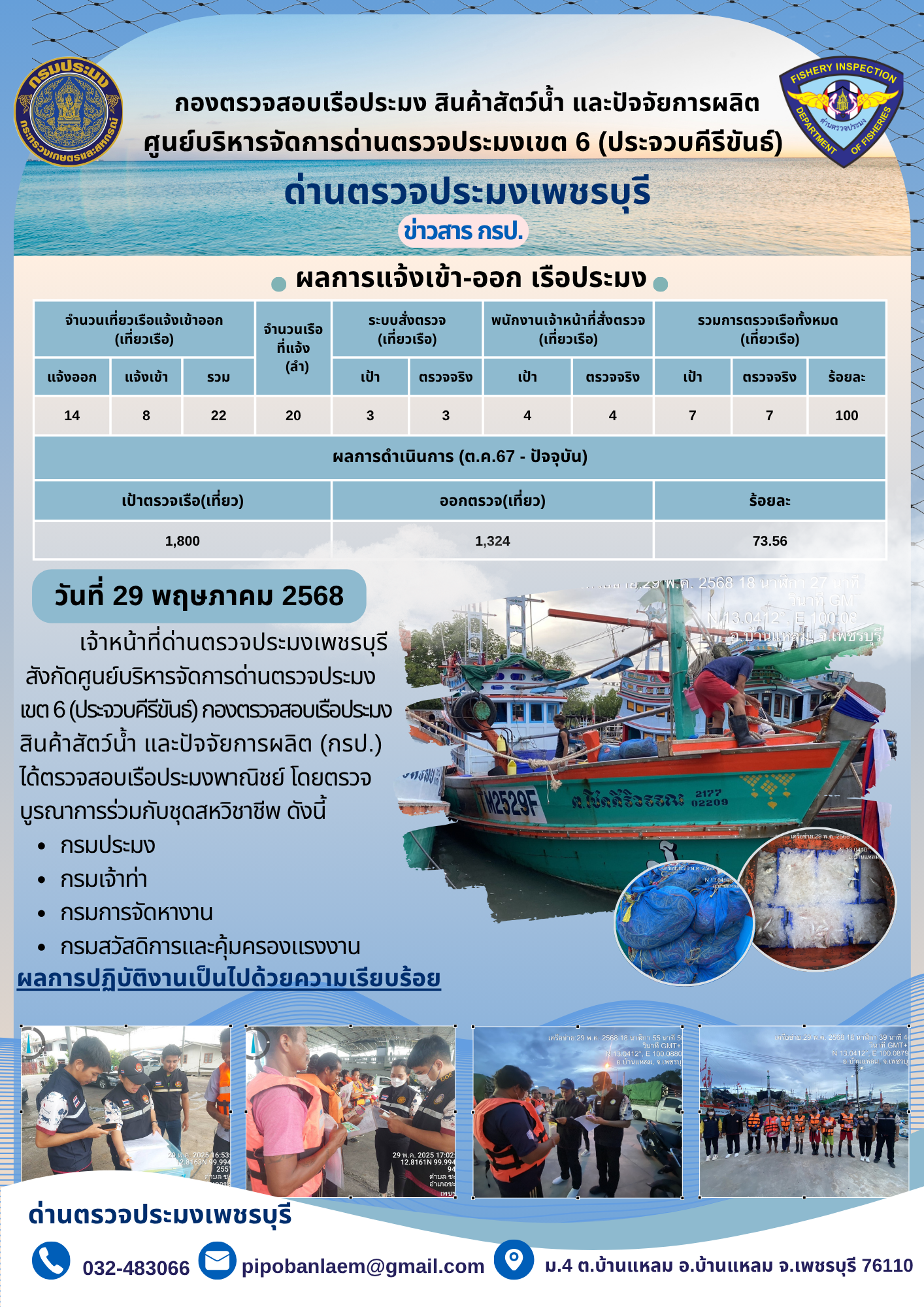 ข่าวประชาสัมพันธ์ ด่านตรวจประมงเพชรบุรี 