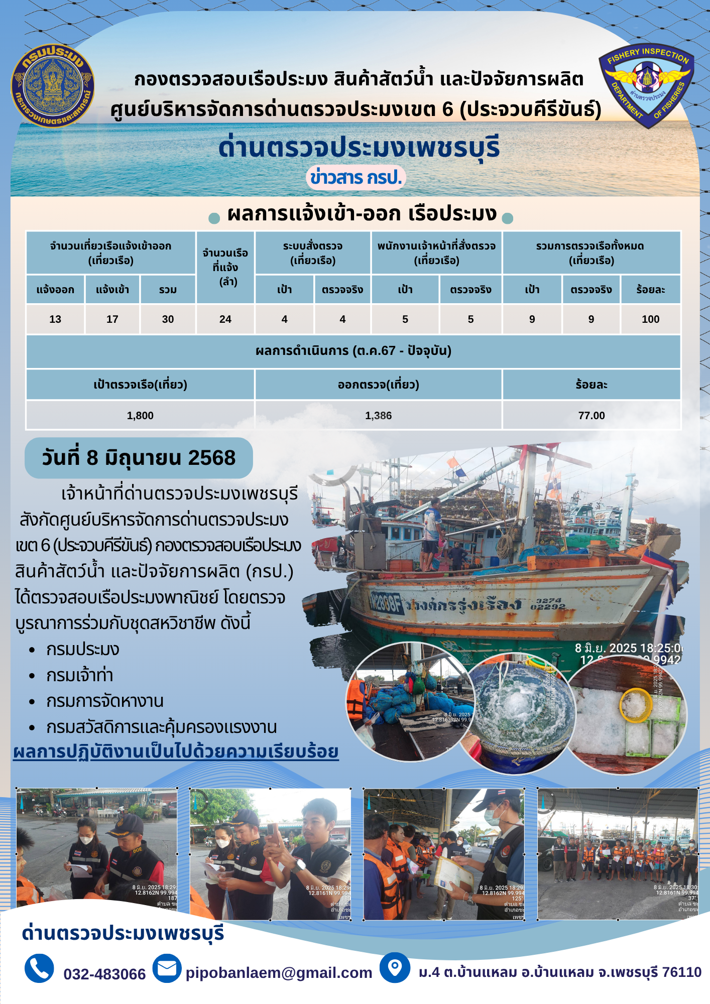 ข่าวประชาสัมพันธ์ ด่านตรวจประมงเพชรบุรี 