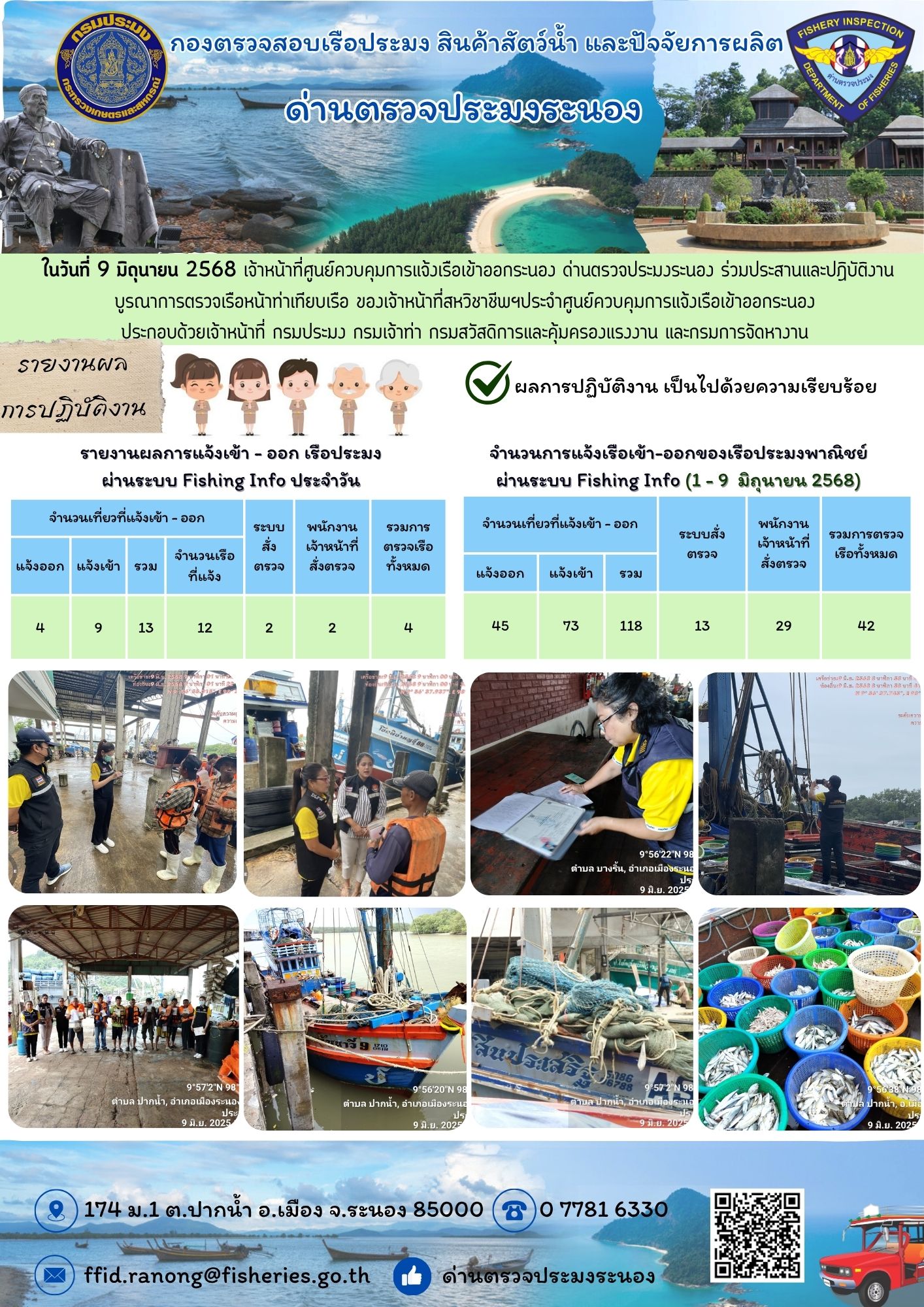 ตรวจสอบเรือประมงพาณิชย์ ณ ท่าเทียบเรือประมง
