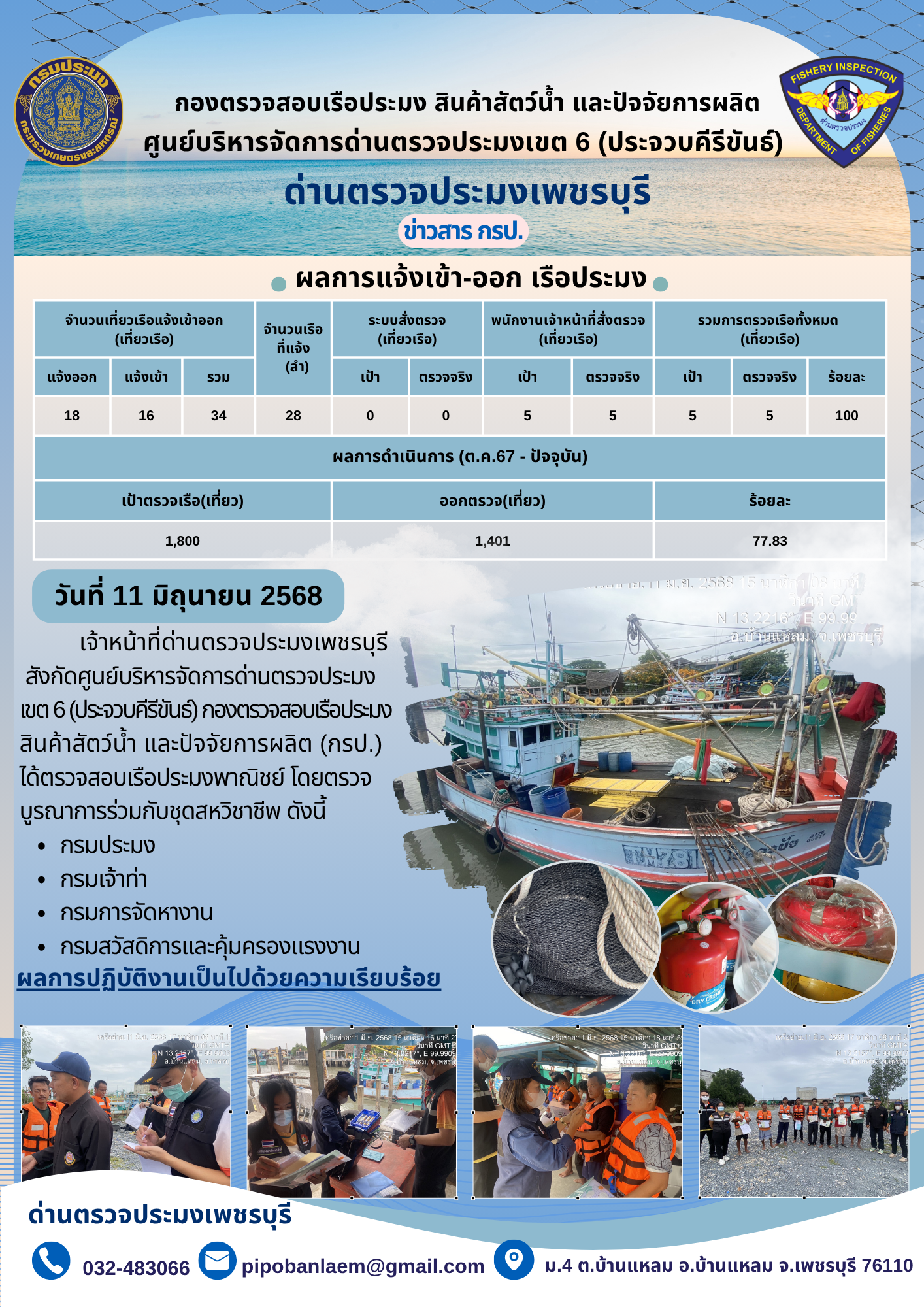 ข่าวประชาสัมพันธ์ ด่านตรวจประมงเพชรบุรี 