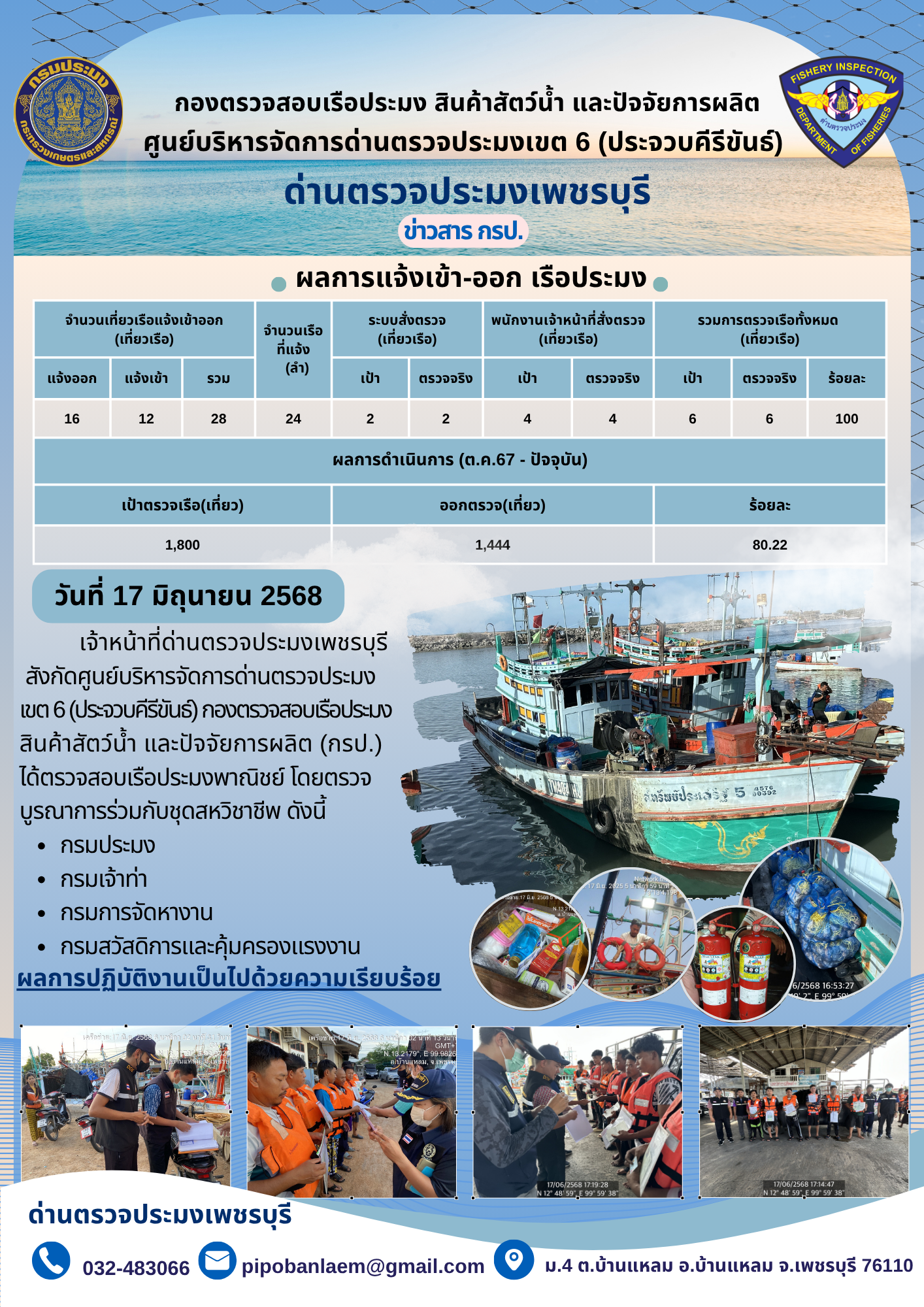 ข่าวประชาสัมพันธ์ ด่านตรวจประมงเพชรบุรี 
