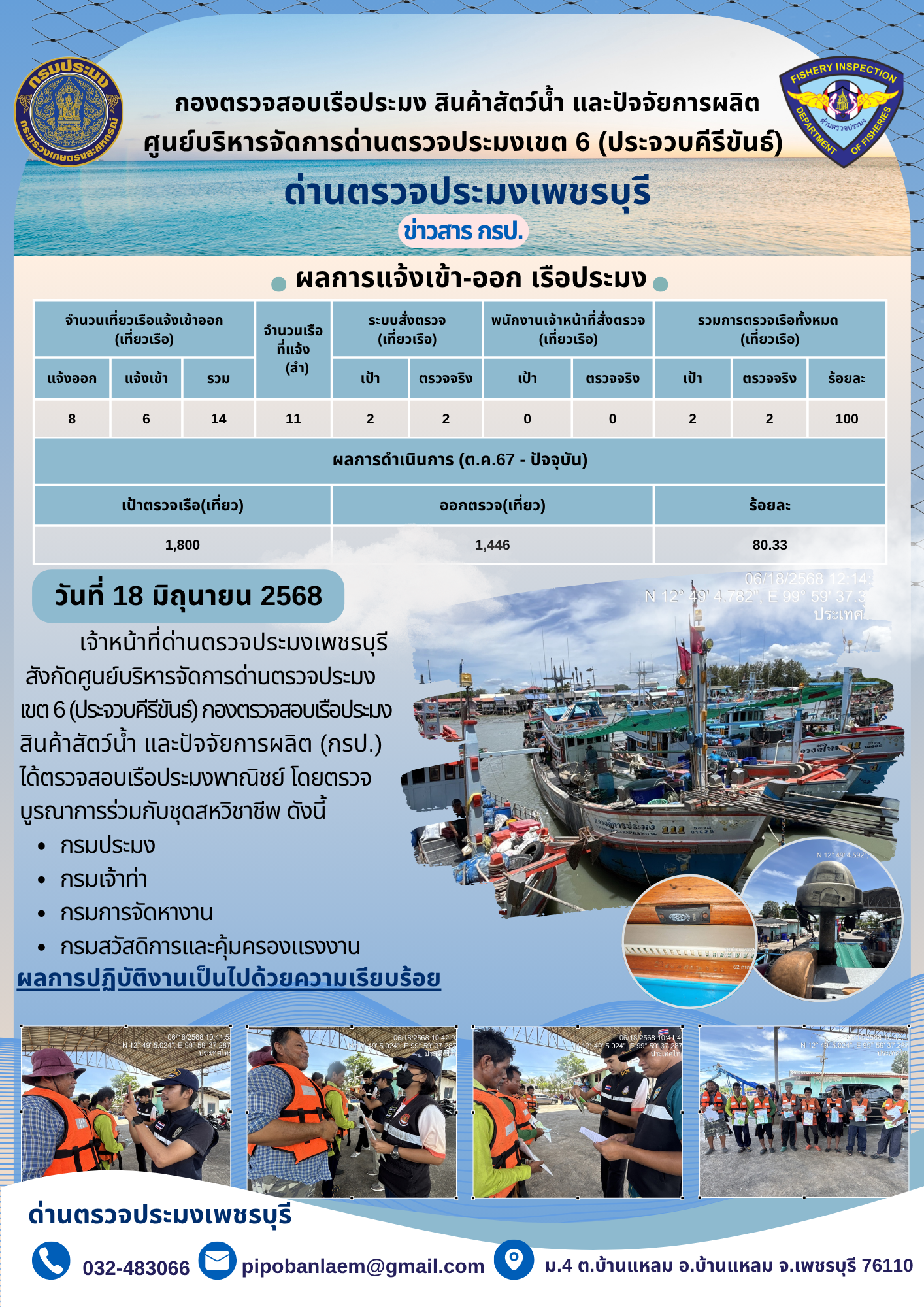 ข่าวประชาสัมพันธ์ ด่านตรวจประมงเพชรบุรี 