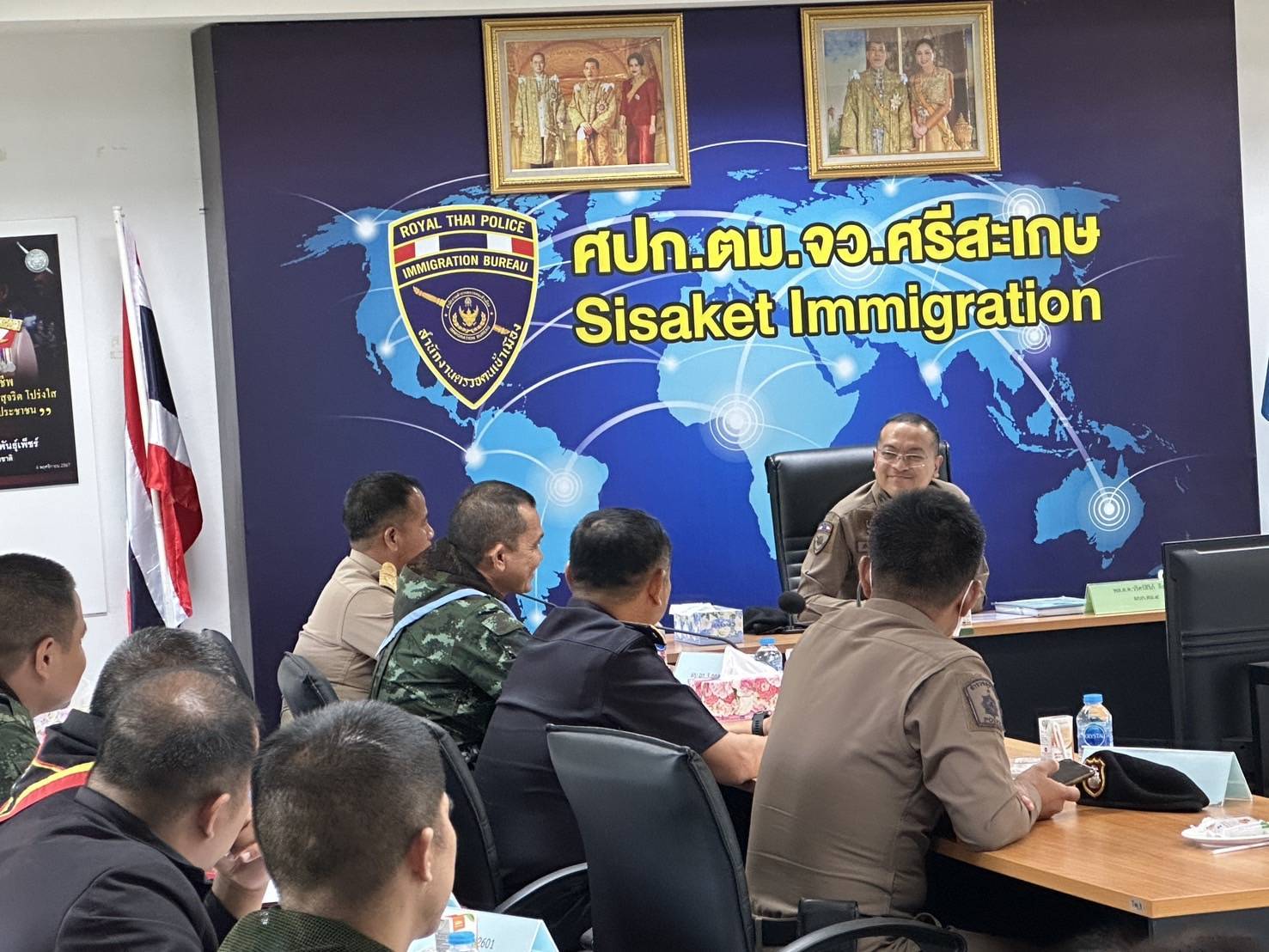 ร่วมให้การต้อนรับ ผบก.ตม.4 และร่วมประชุมหน่วยงานที่ปฏิบัติงานที่จุดผ่านแดนถาวรช่องสะงำ