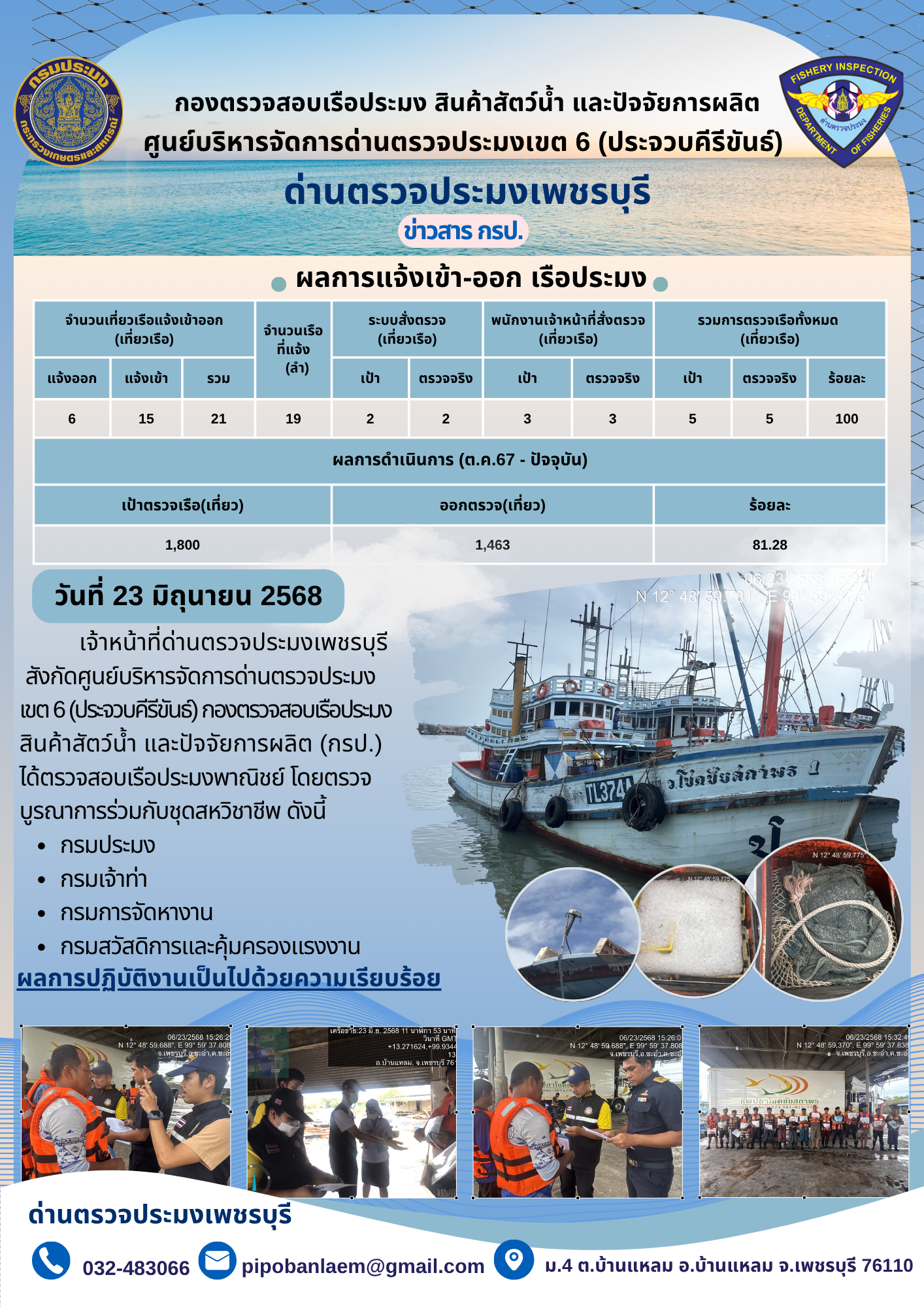 ข่าวประชาสัมพันธ์ ด่านตรวจประมงเพชรบุรี 