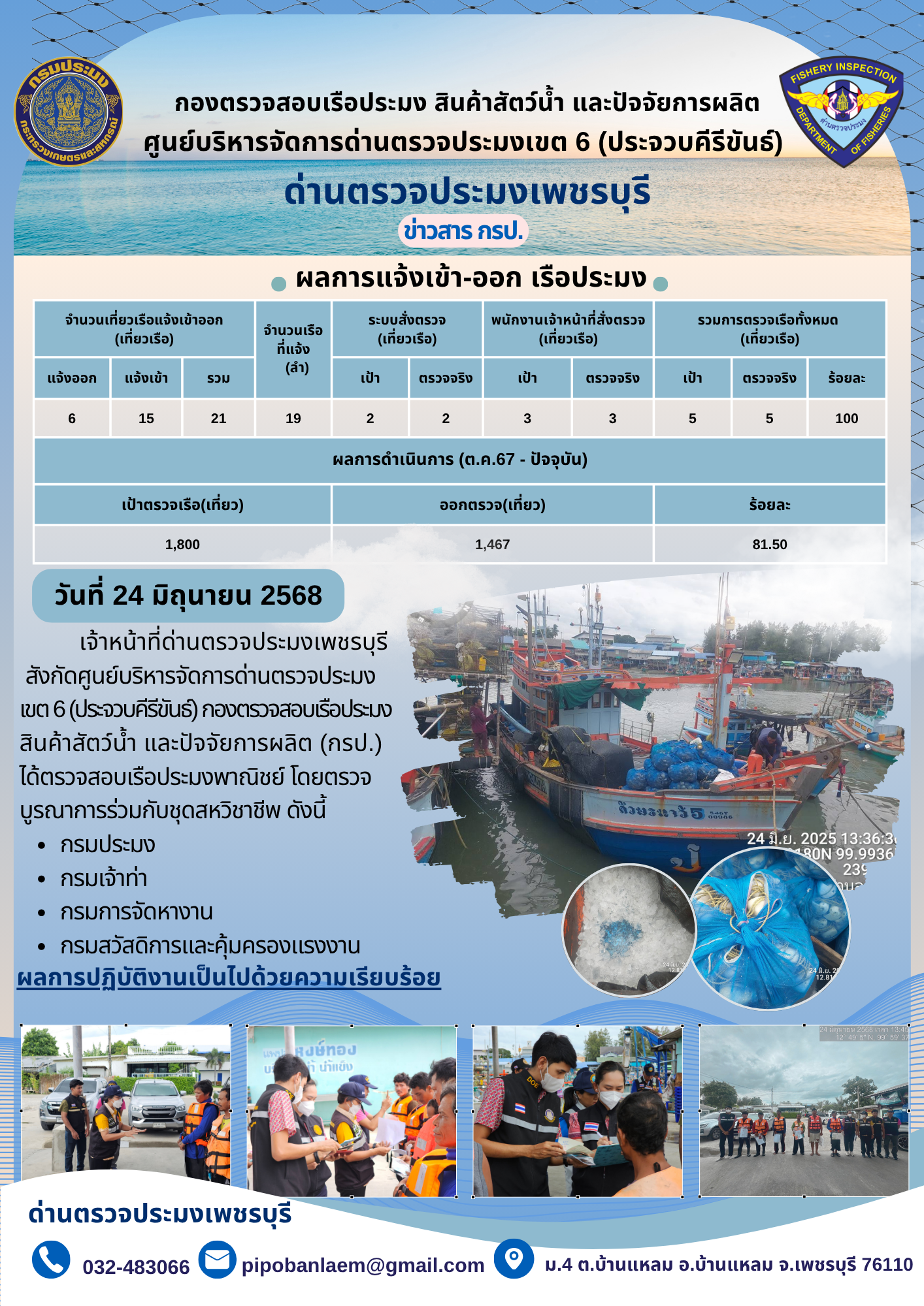 ข่าวประชาสัมพันธ์ ด่านตรวจประมงเพชรบุรี 