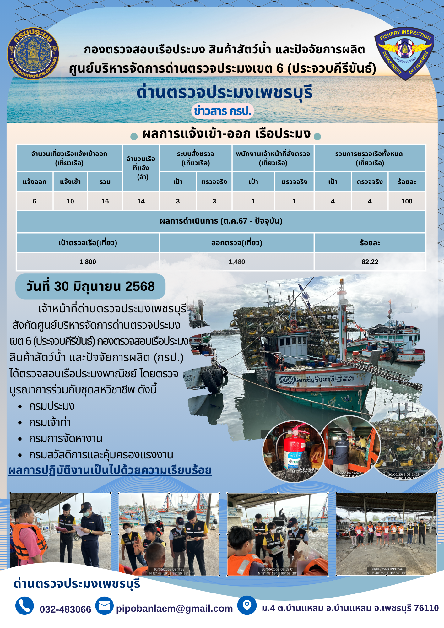 ข่าวประชาสัมพันธ์ ด่านตรวจประมงเพชรบุรี 