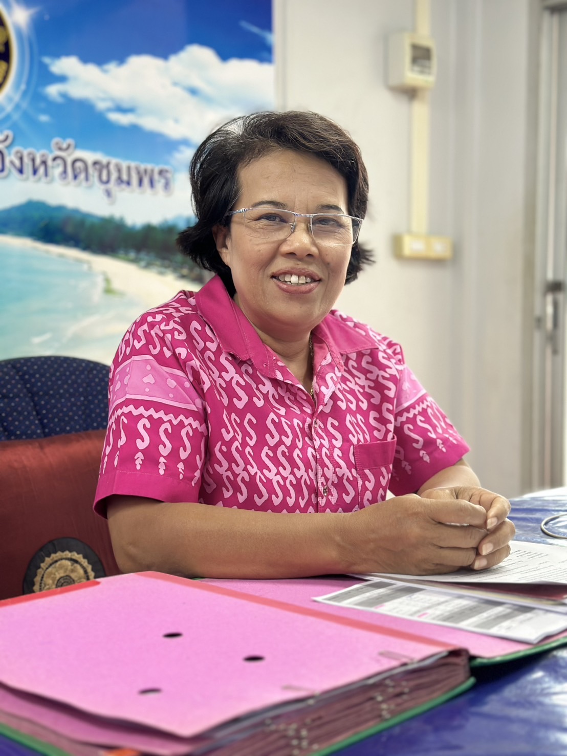 ประชุมข้าราชการ พนักงานราชการ พนักงานจ้างเหมา สังกัดสำนักงานประมงจังหวัดชุมพร ประจำเดือนเมษายน 2568