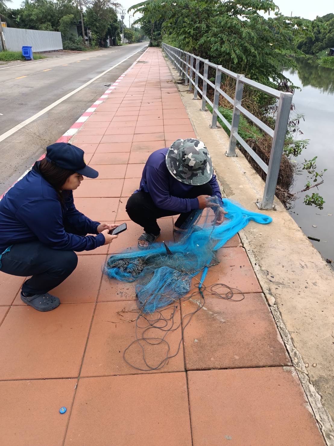 (อ.บางกรวย) การสำรวจปลาหมอคางดำ ตามแผนการแก้ไขปัญหาการแพร่ระบาดของปลาหมอคางดำจังหวัดนนทบุรี