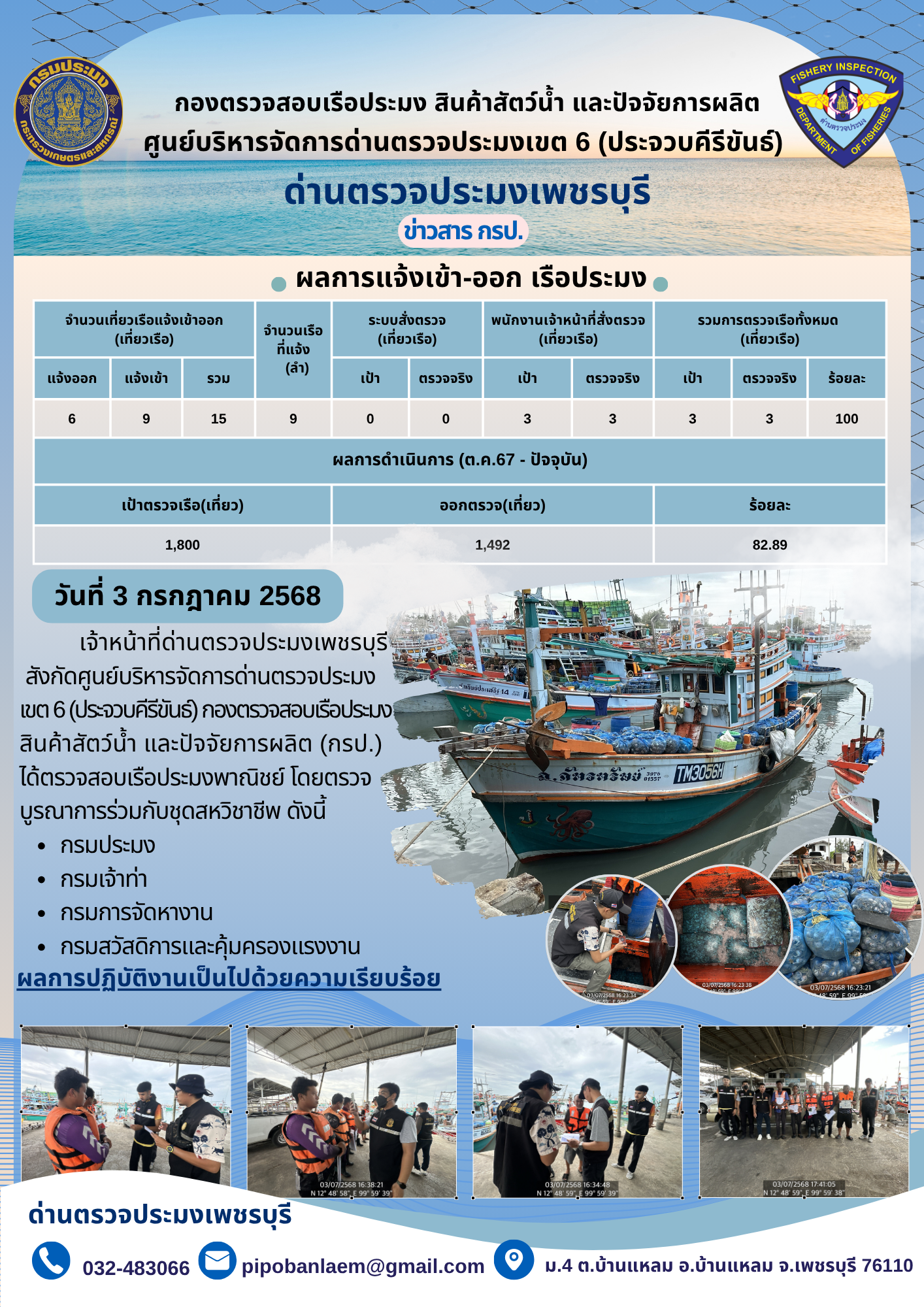 ข่าวประชาสัมพันธ์ ด่านตรวจประมงเพชรบุรี 