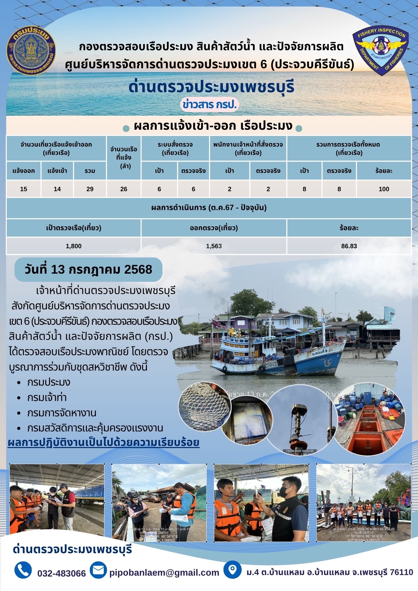 ข่าวประชาสัมพันธ์ ด่านตรวจประมงเพชรบุรี 