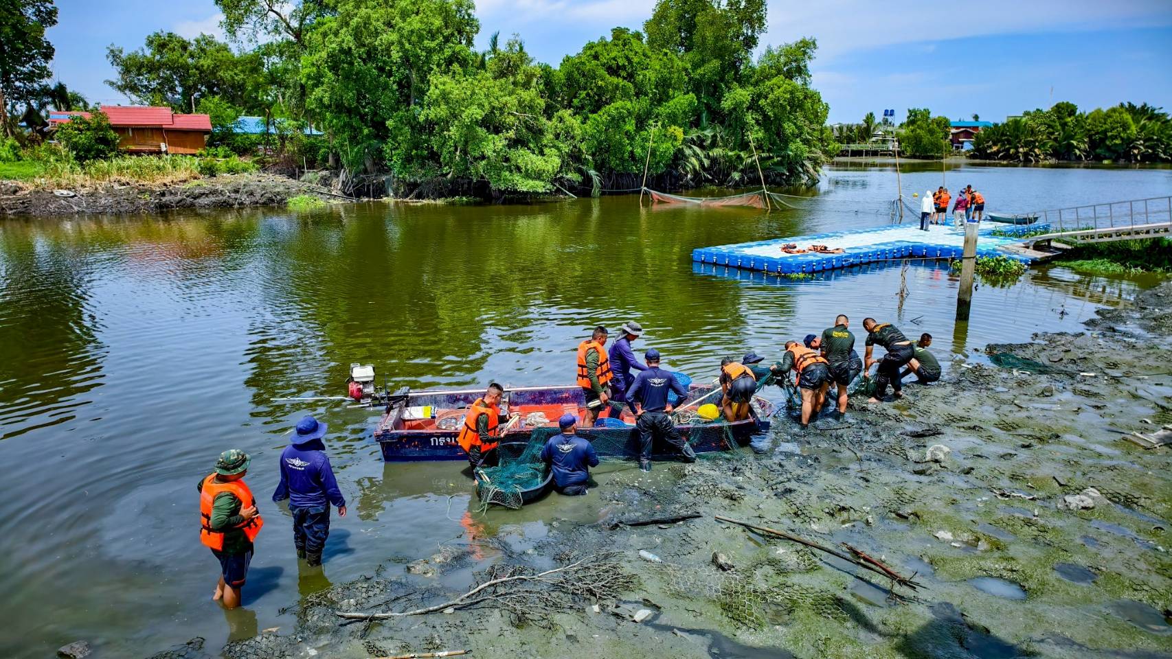 ร่วมกิจกรรมลงแขกลงคลอง ตัดวงจรการแพร่ระบาดของปลาหมอคางดำ ณ บริเวณแหล่งน้ำ วัดบางน้ำวน..คลิก
