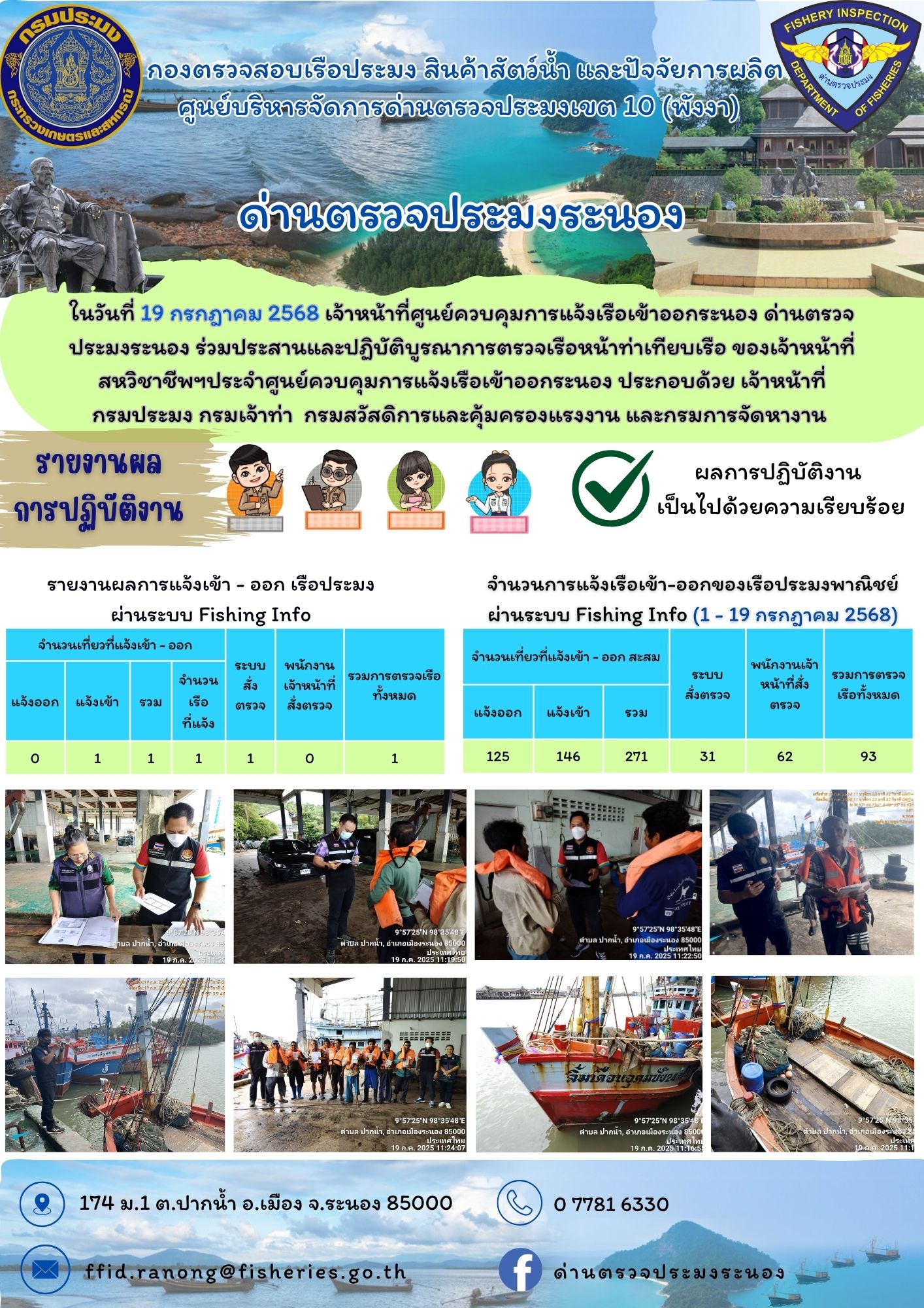 ตรวจสอบเรือประมงพาณิชย์ ณ ท่าเทียบเรือประมง..คลิก