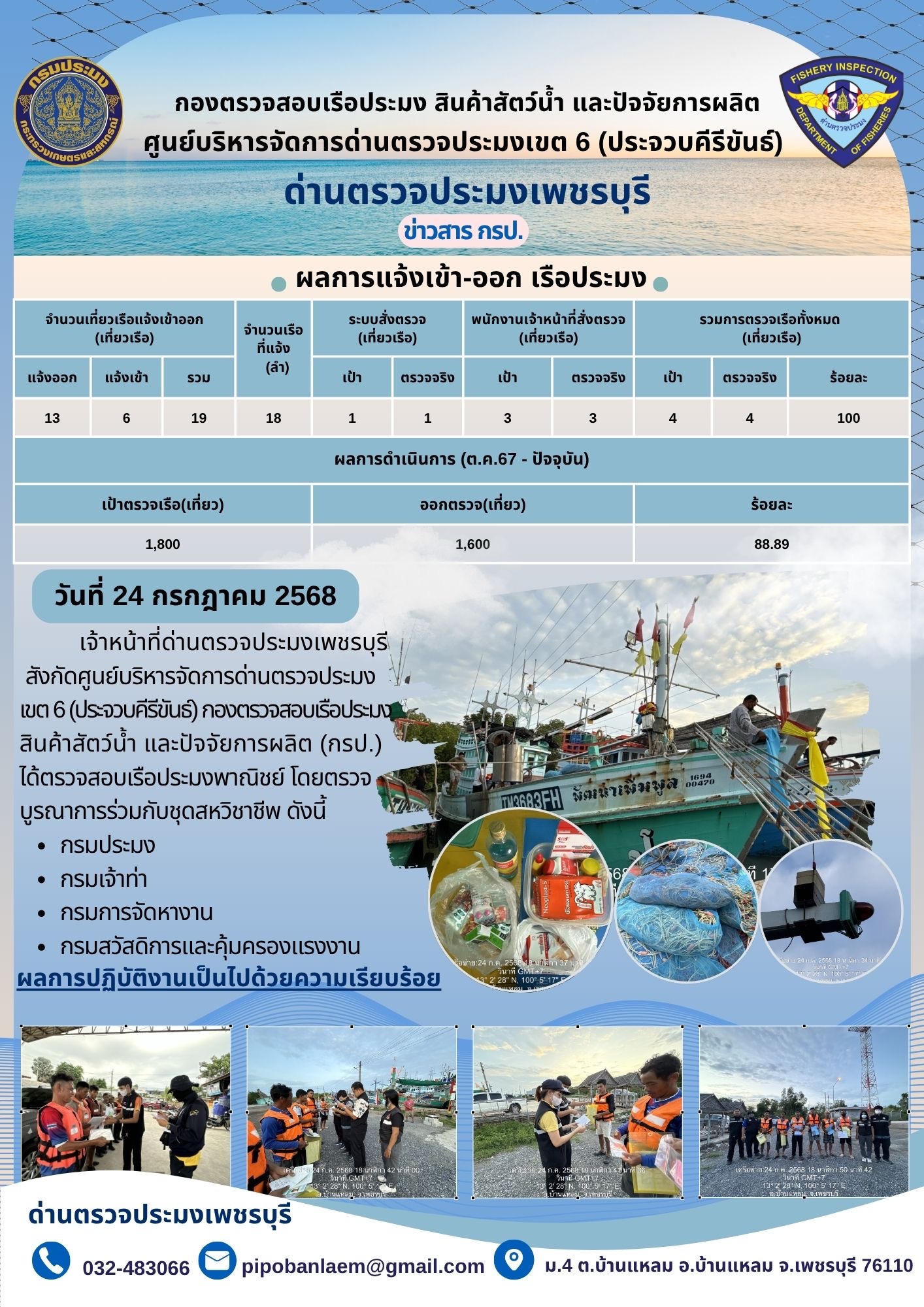 ข่าวประชาสัมพันธ์ ด่านตรวจประมงเพชรบุรี 