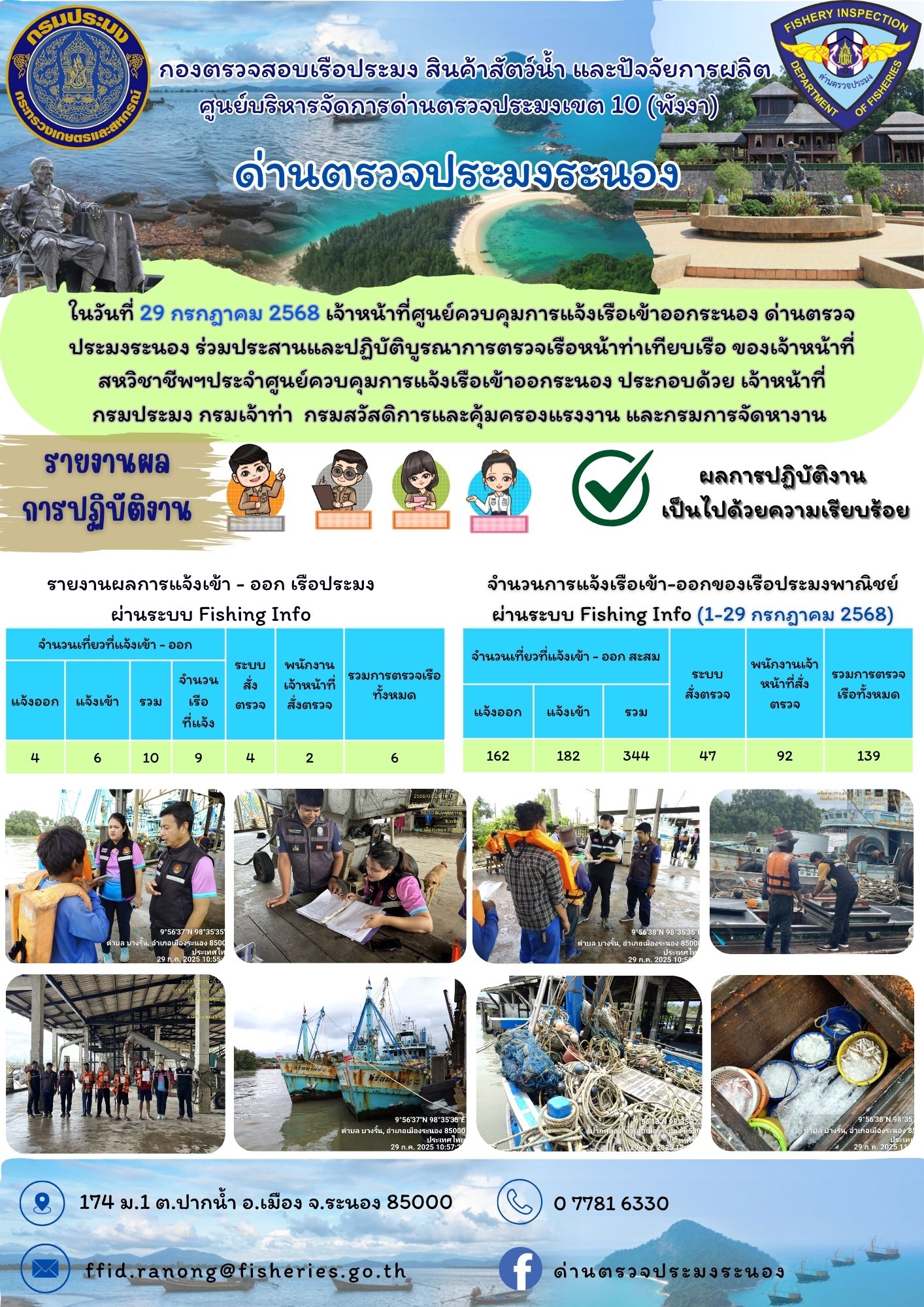 ตรวจสอบเรือประมงพาณิชย์ ณ ท่าเทียบเรือประมง..คลิก
