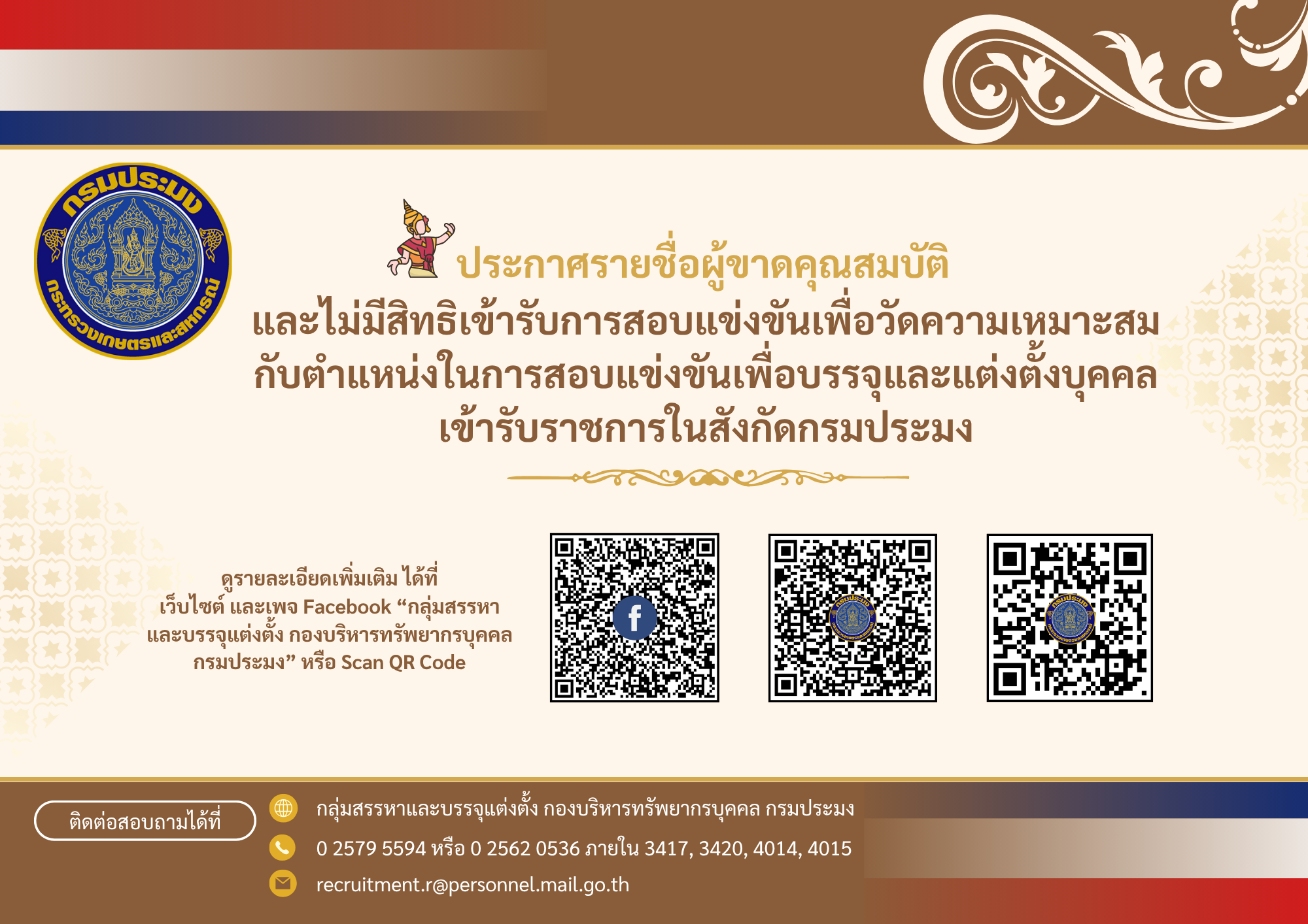 ประกาศรายชื่อผู้ขาดคุณสมบัติฯ..คลิก