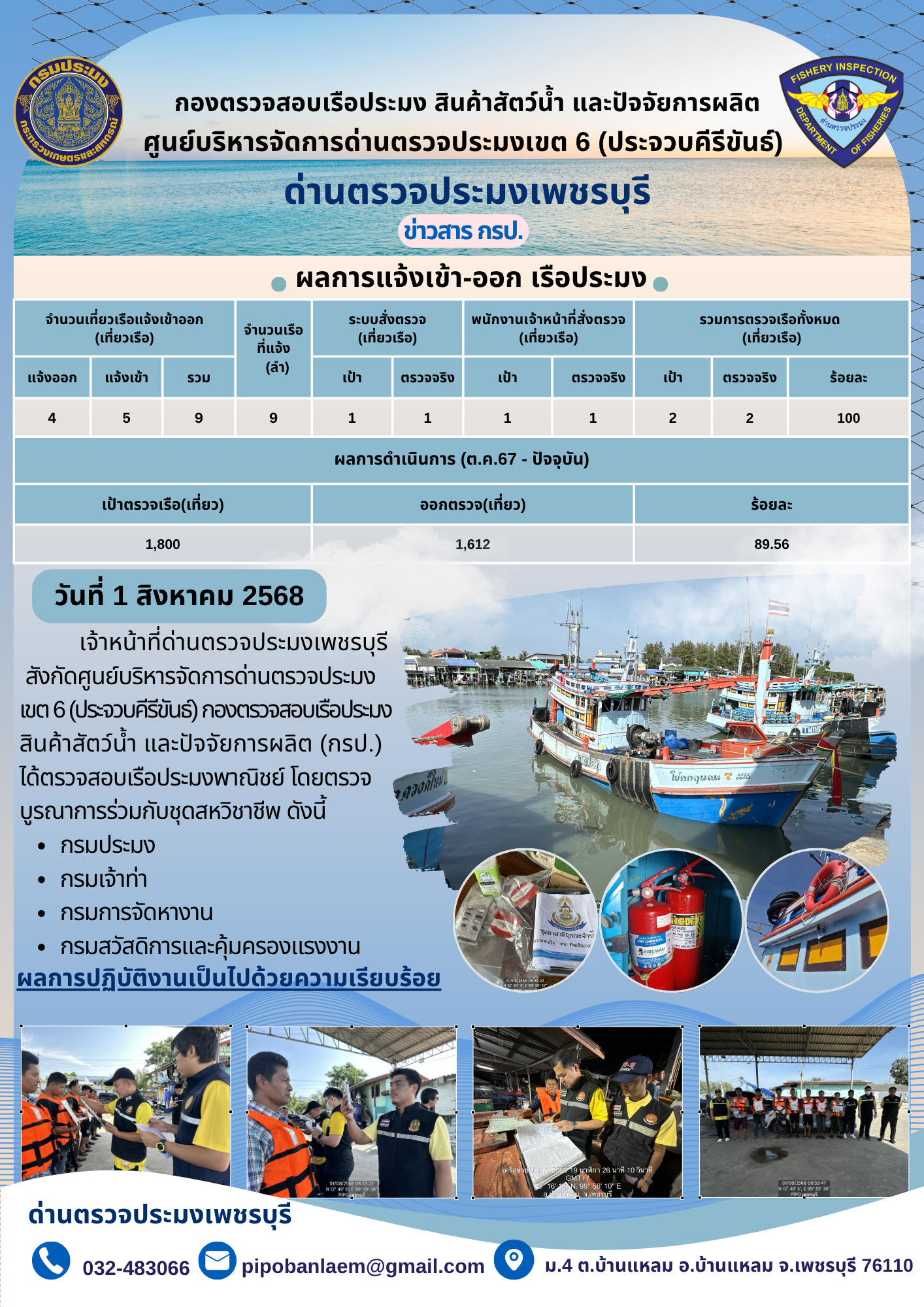 ข่าวประชาสัมพันธ์ ด่านตรวจประมงเพชรบุรี 