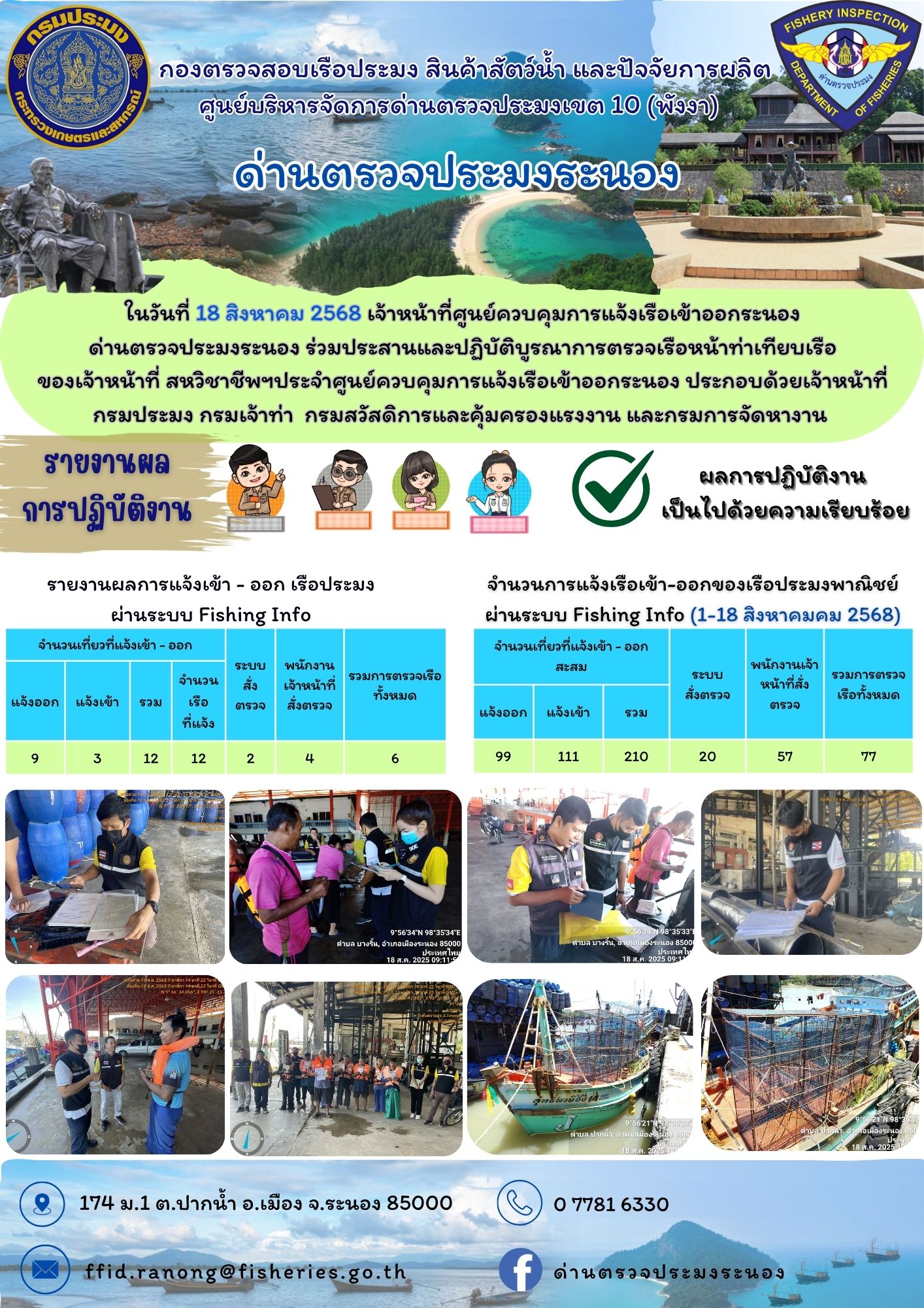 ตรวจสอบเรือประมงพาณิชย์ ณ ท่าเ