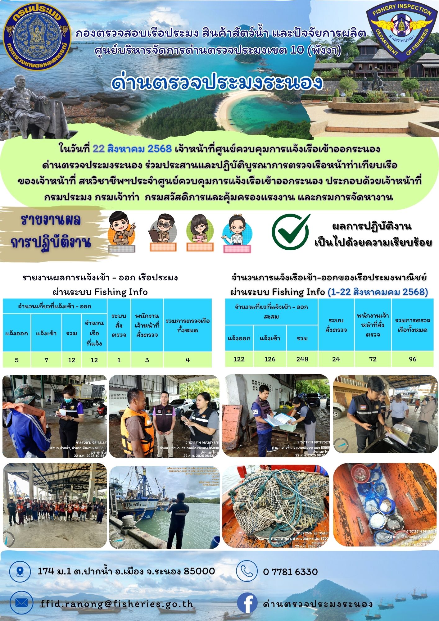 ตรวจสอบเรือประมงพาณิชย์ ณ ท่าเ