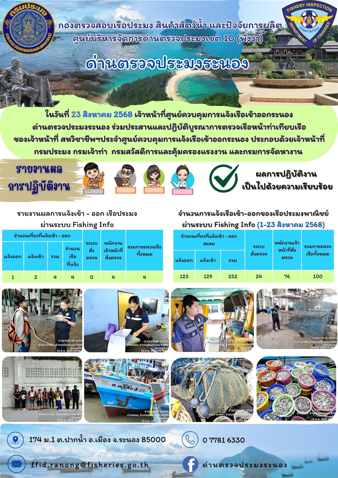ตรวจสอบเรือประมงพาณิชย์ ณ ท่าเ