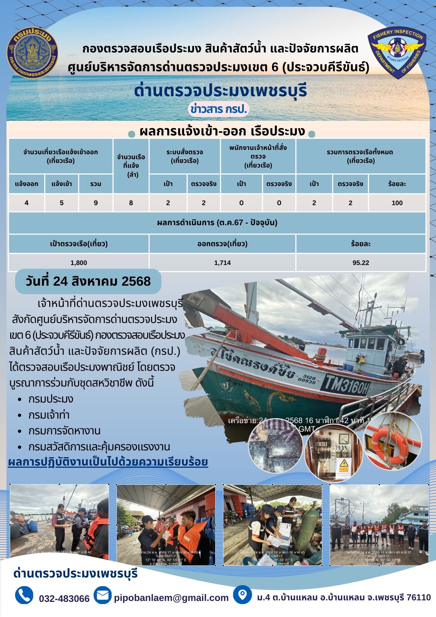 ข่าวประชาสัมพันธ์ ด่านตรวจประมงเพชรบุรี..คลิก