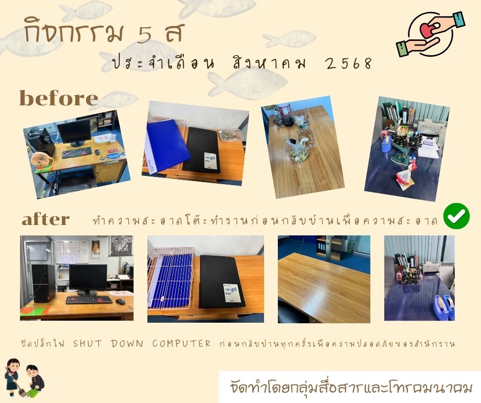 กิจกรรม 5 ส ประจำเดือน สิงหาคม 2568