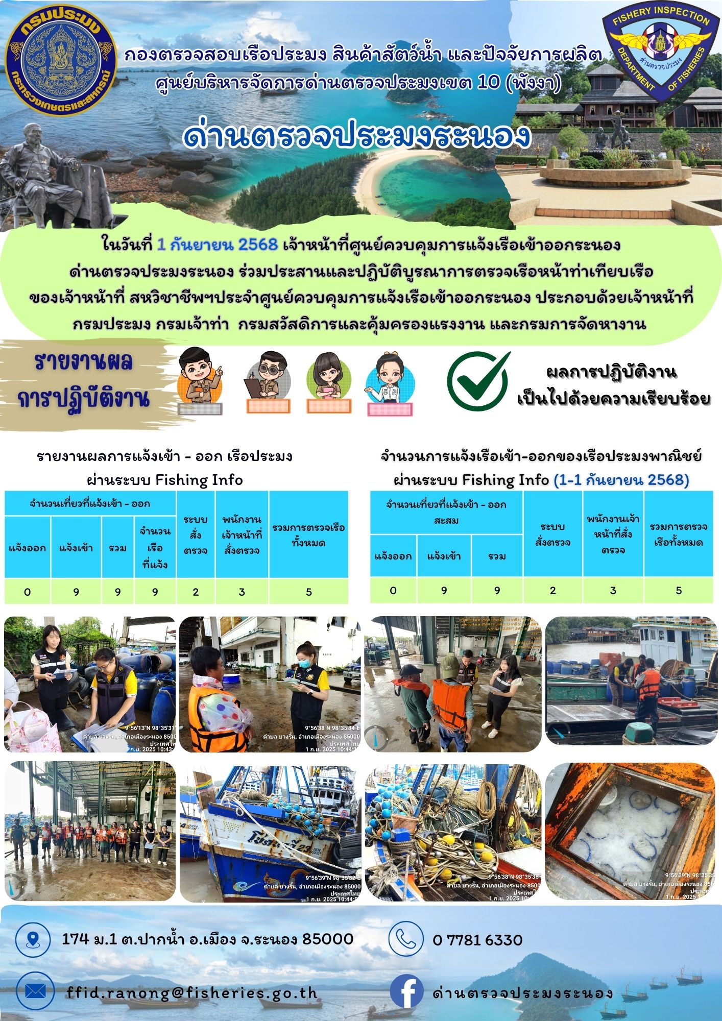 ตรวจสอบเรือประมงพาณิชย์ ณ ท่าเทียบเรือประมง..คลิก