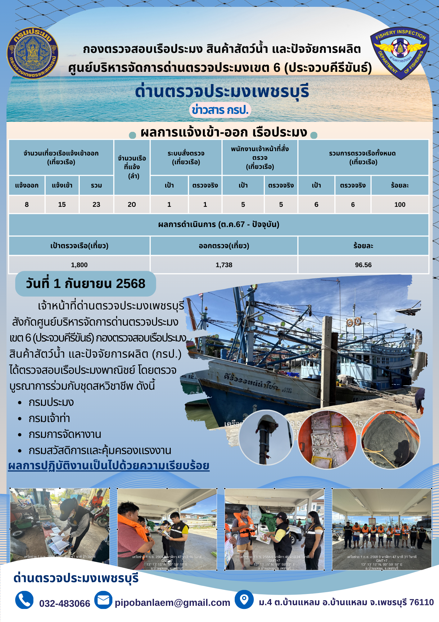 ข่าวประชาสัมพันธ์ ด่านตรวจประมงเพชรบุรี 