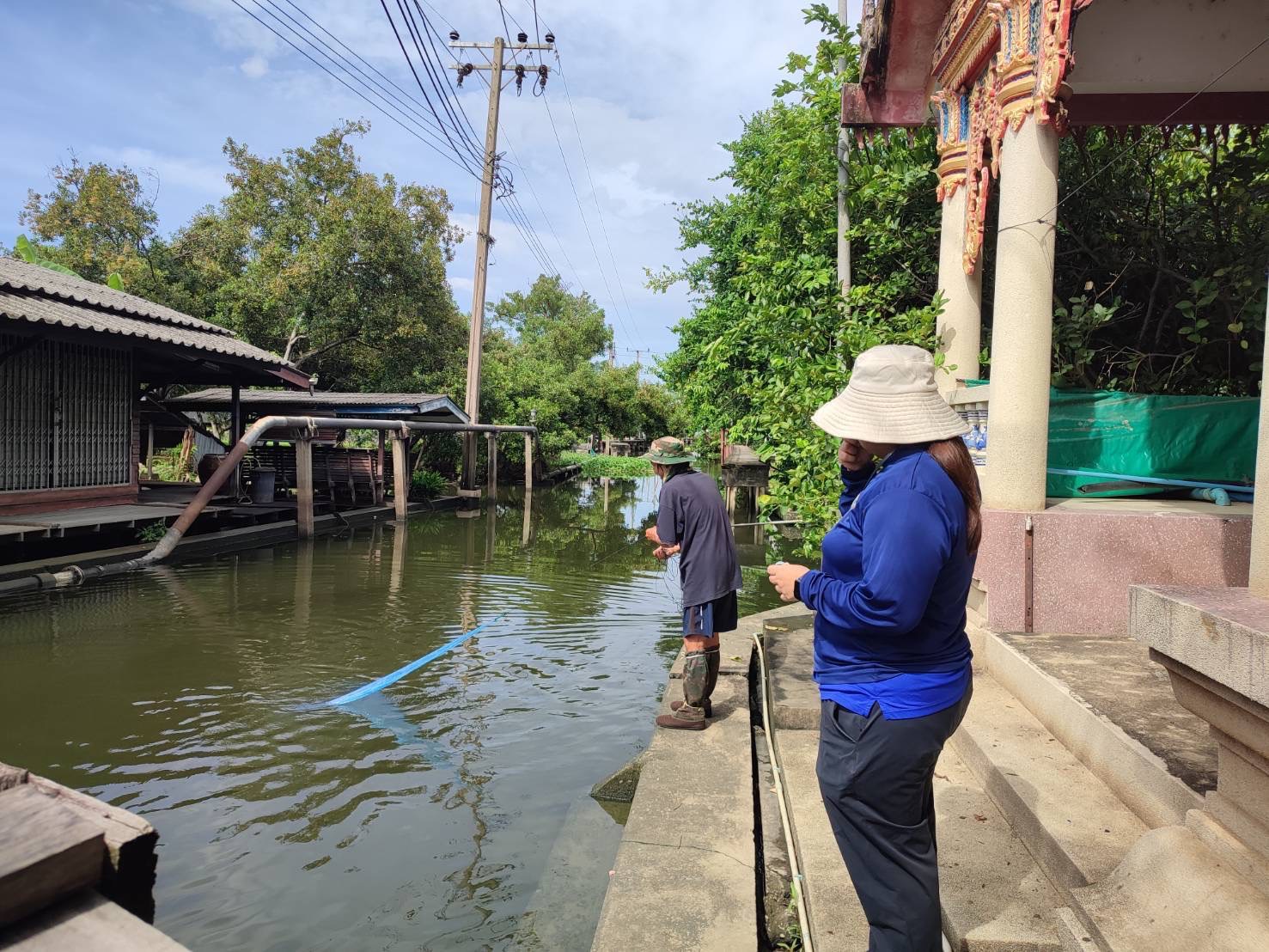 (อ.บางกรวย) สำรวจปลาหมอคางดำ ตามแผนการแก้ไขปัญหาการแพร่ระบาดของปลาหมอคางดำจังหวัดนนทบุรี